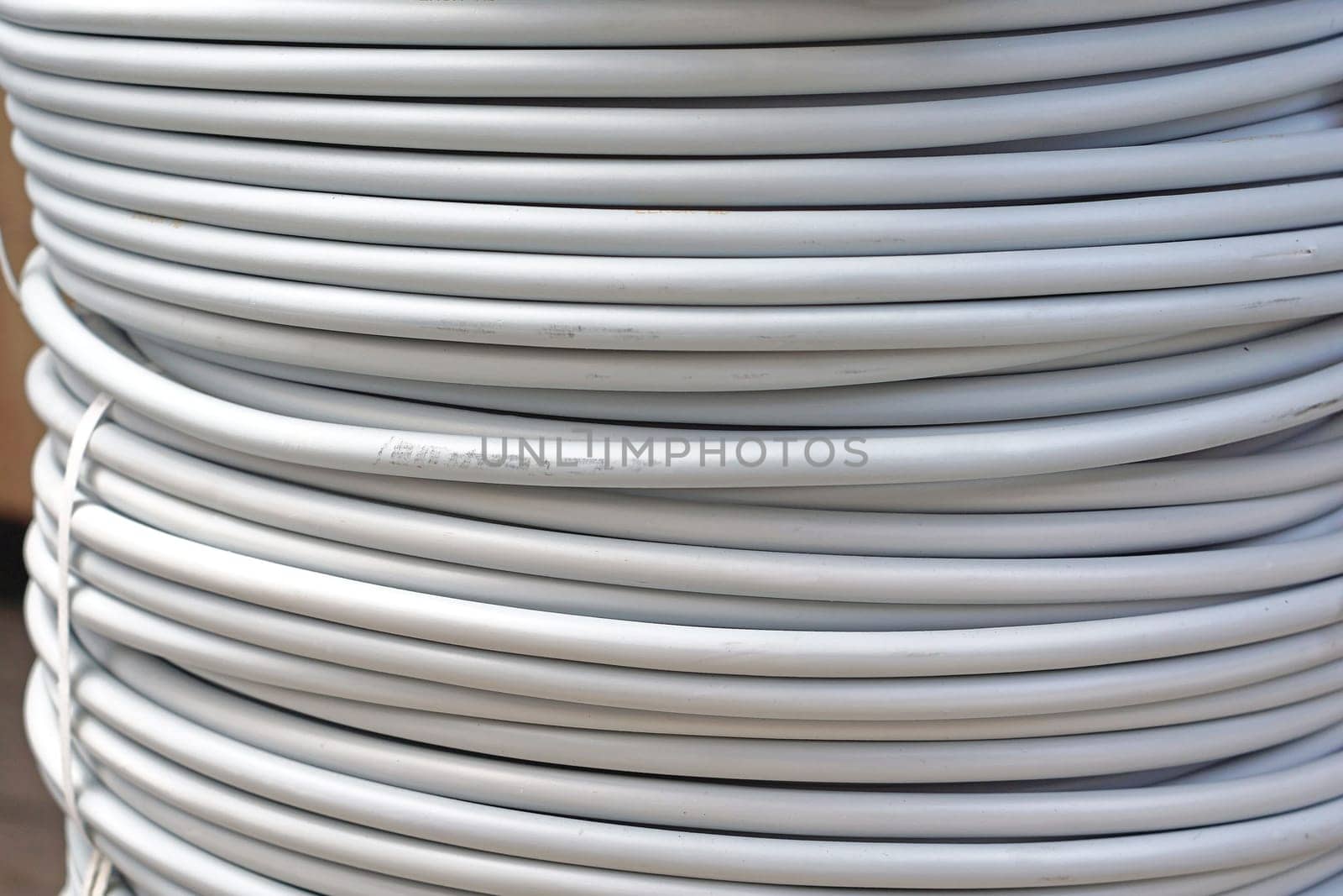 Big coil of electric power cables