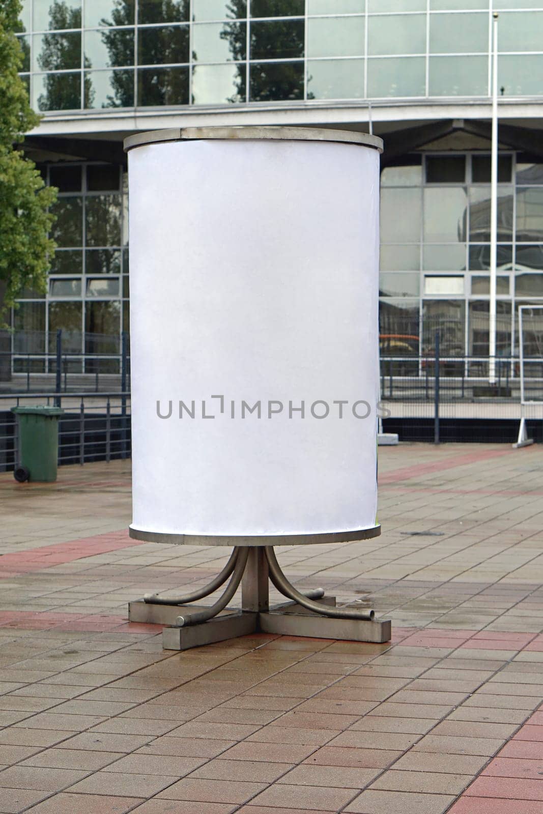 Advertising column billboard with empty space