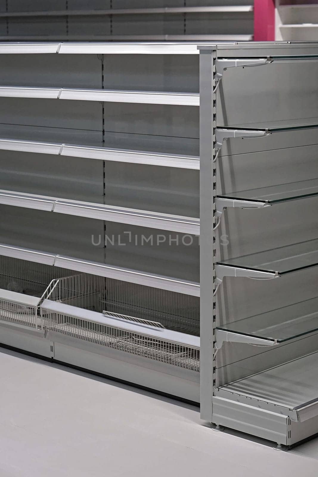 Empty shelf in grocerty store