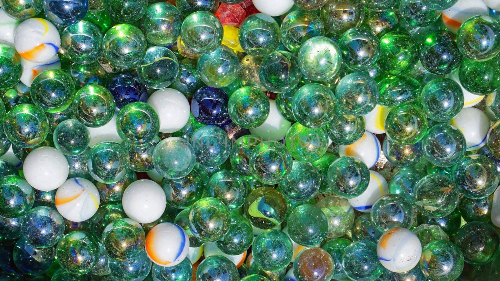 Big bunch of used glass marbles