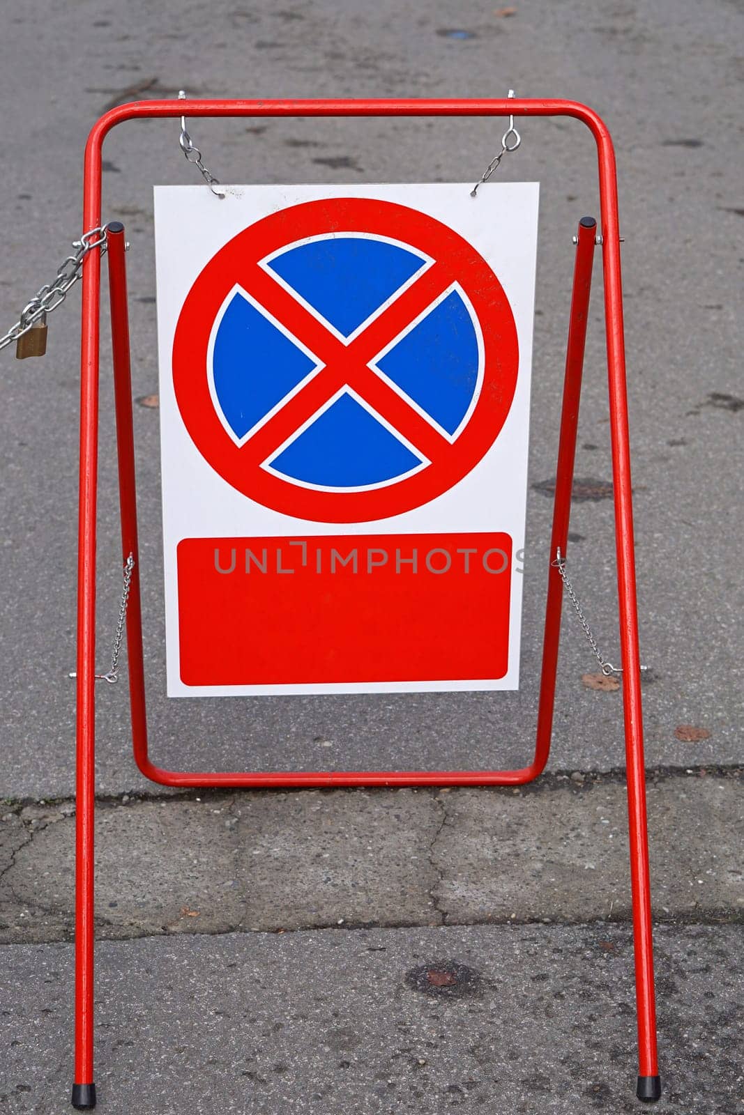 No parking sign in A frame