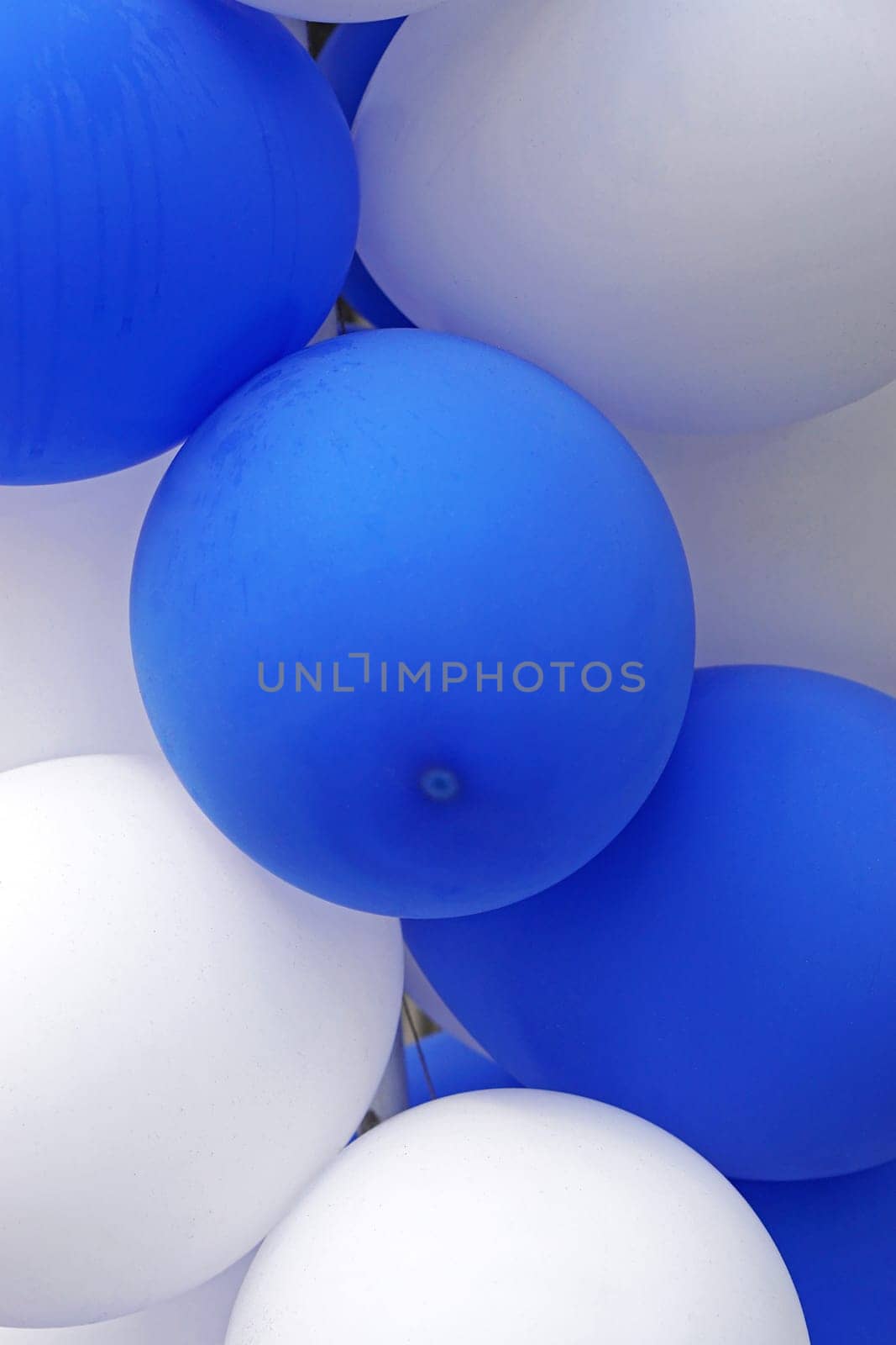 Blue and white latex balloons for party