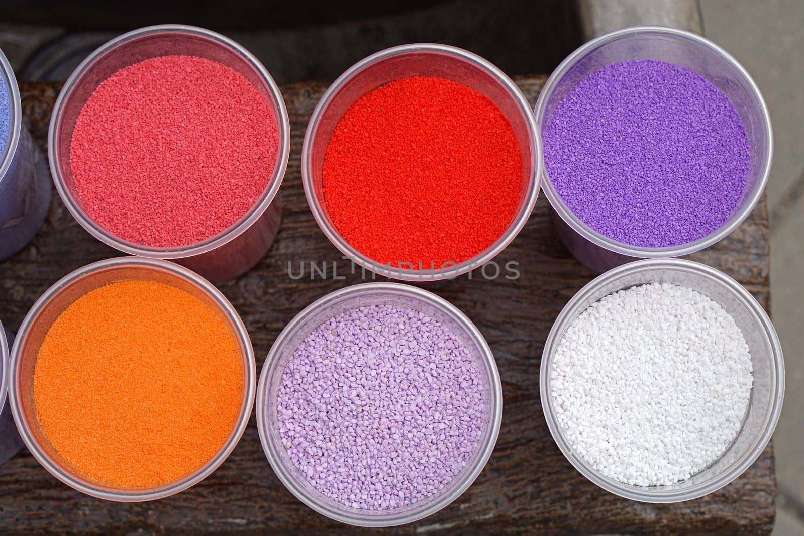 Vivid colored stones for garden decoration
