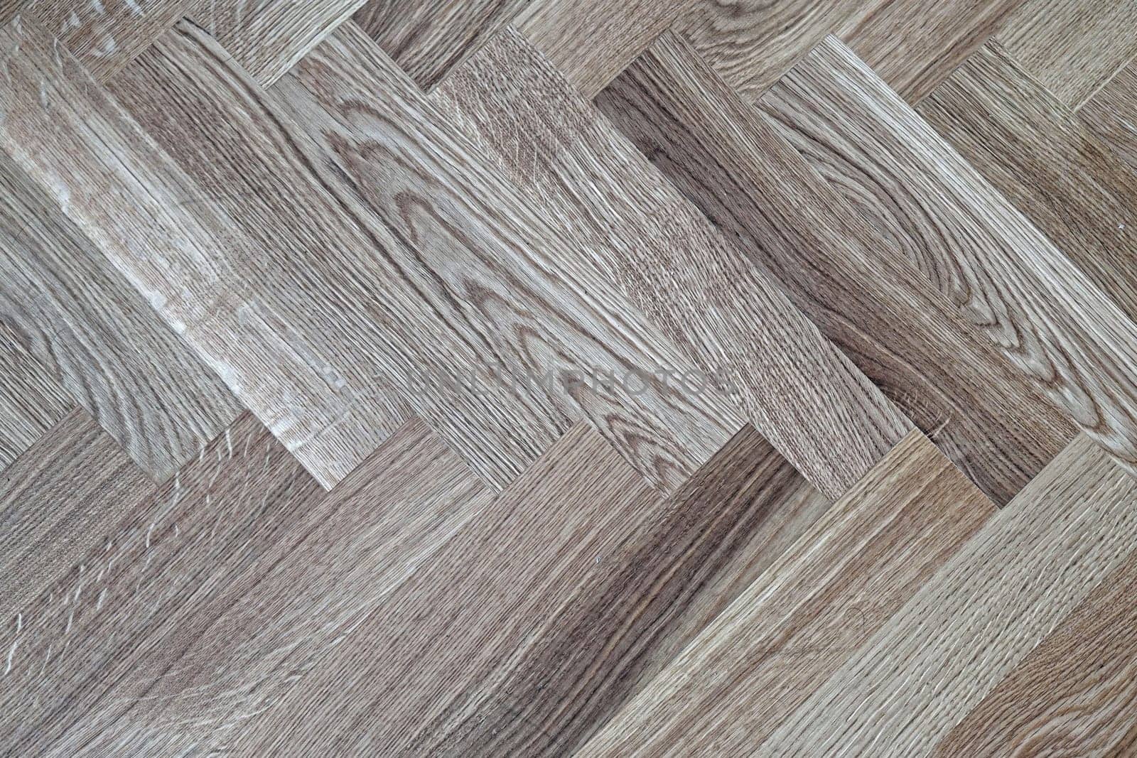 Close up shot of parquet floor tiles