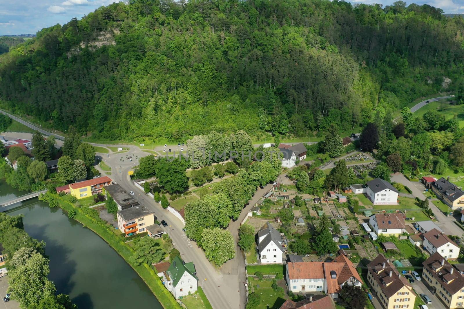 Townscape of Sulz am Neckar from above