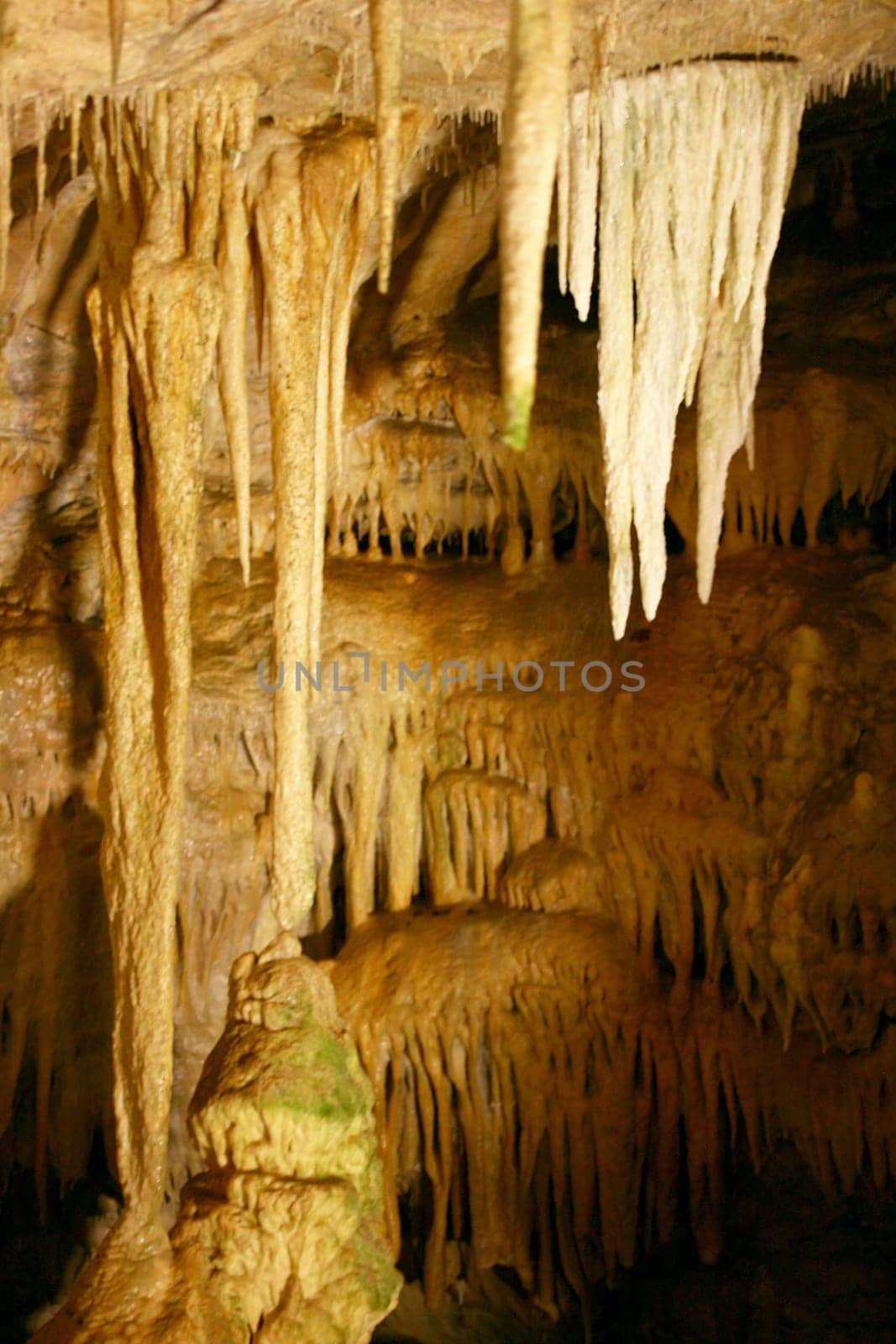 Some Stalagmites inside a large stalactite cave