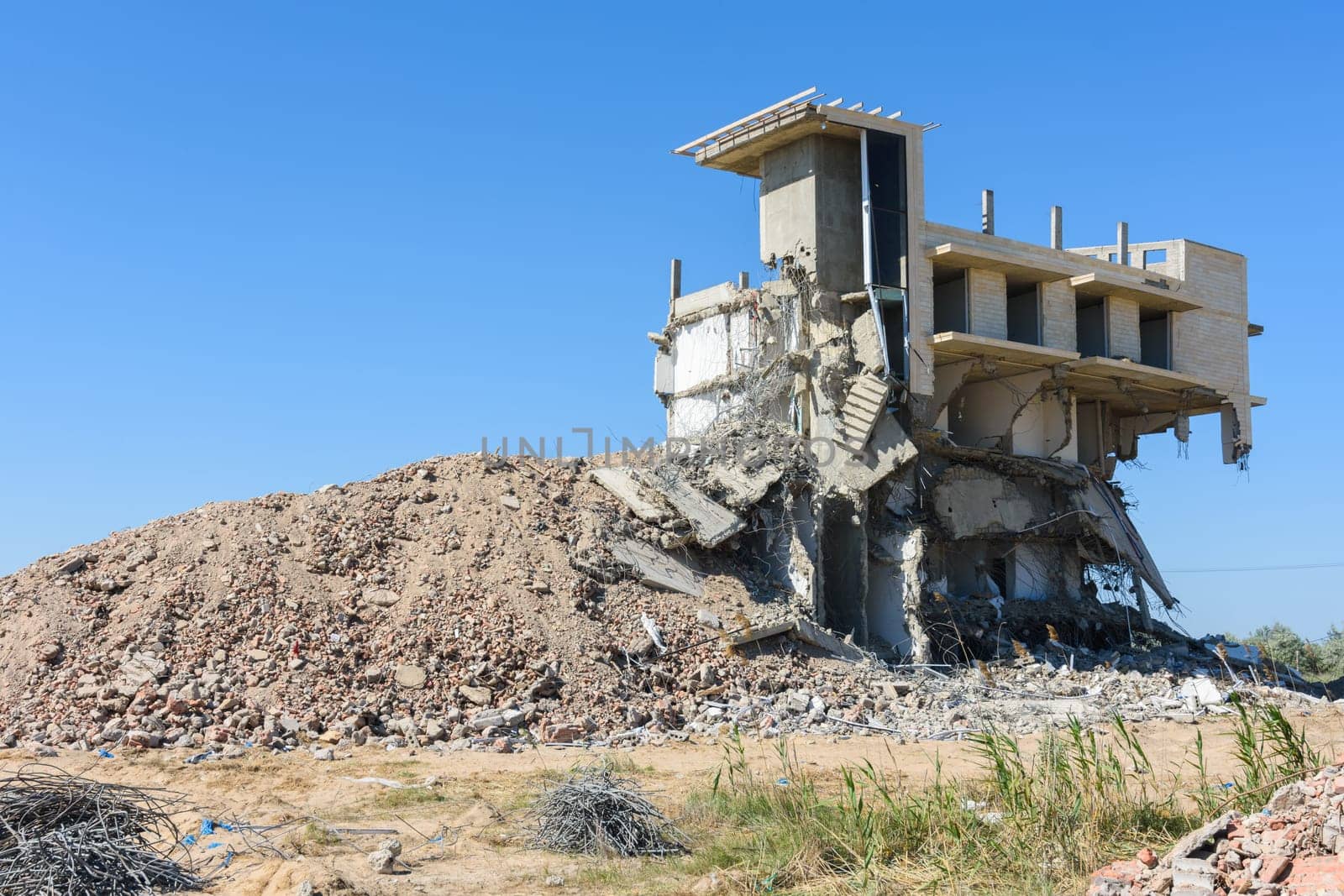 The destroyed illegally constructed building of the hotel complex