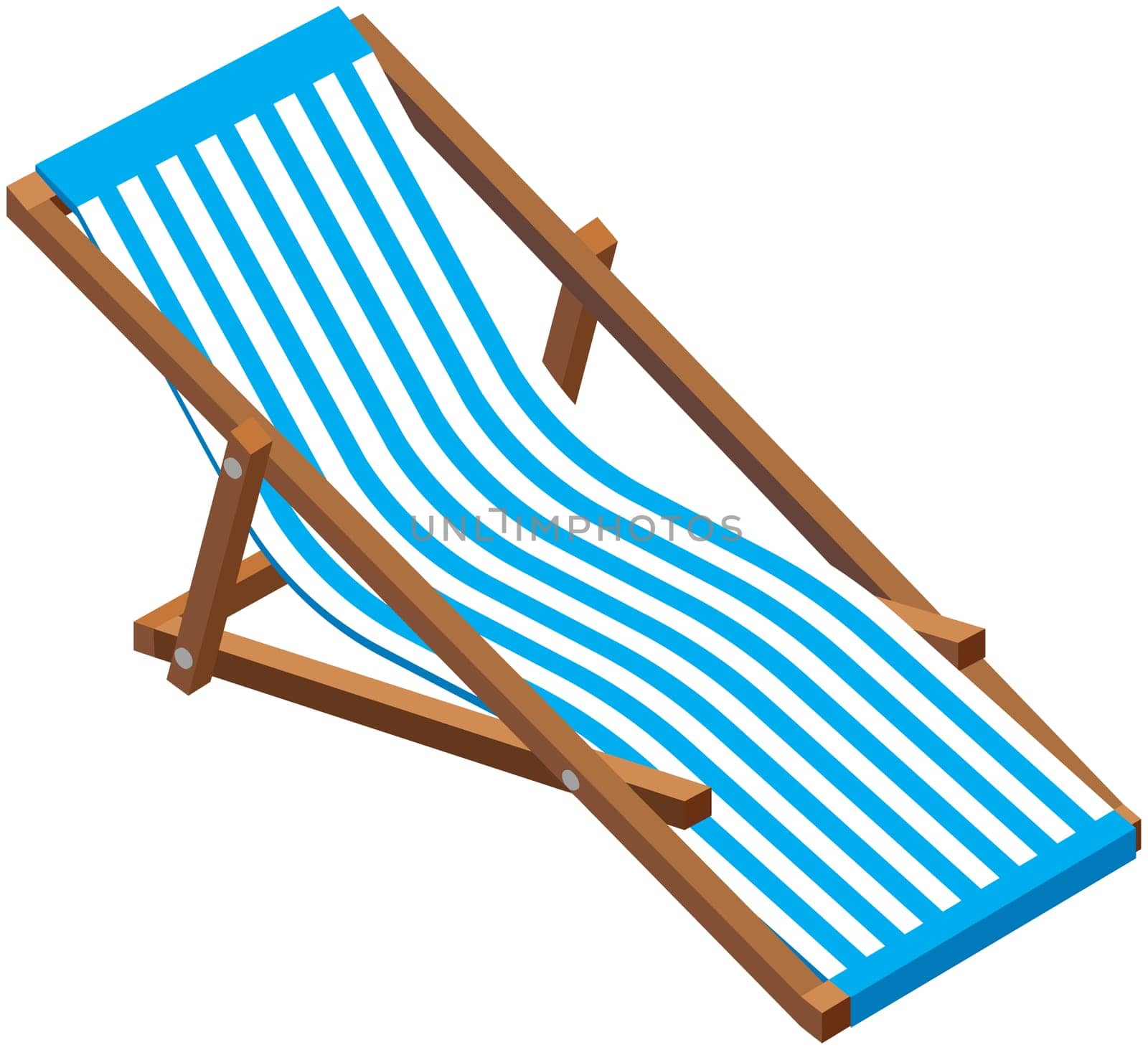 beach chair summer relax blue illustration