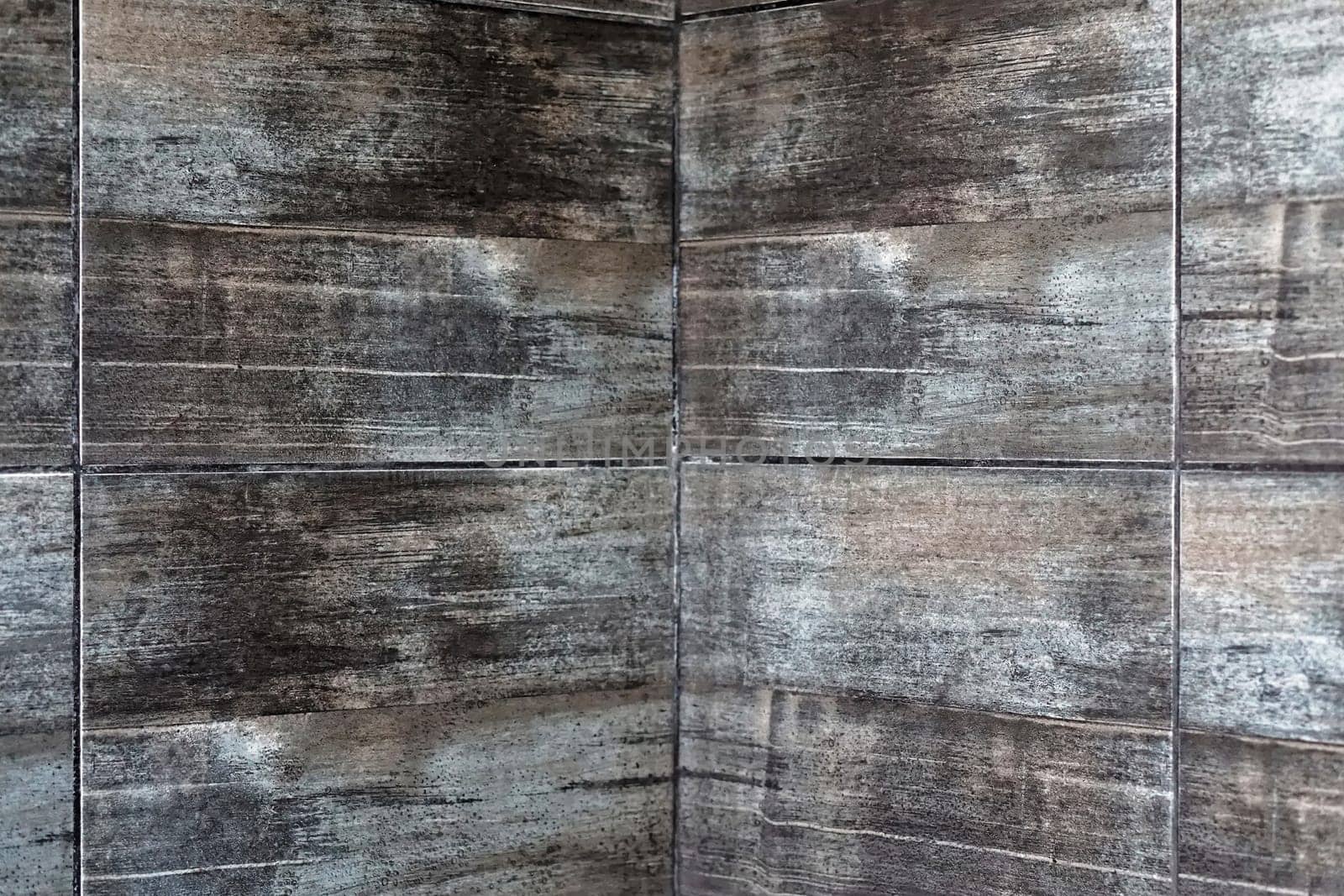 Industrial metal wall tiles in gray