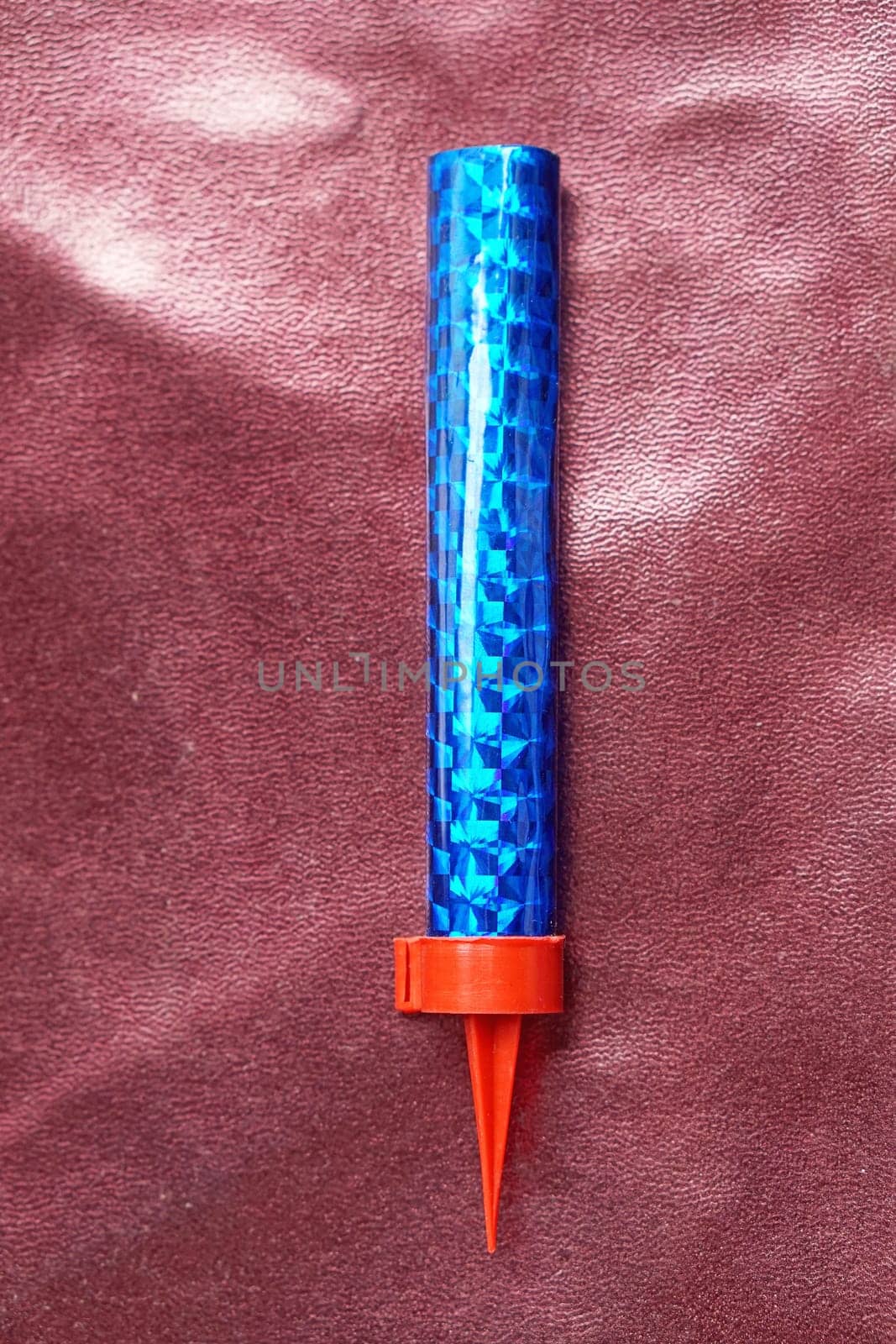 One blue fountain party candle fireworks