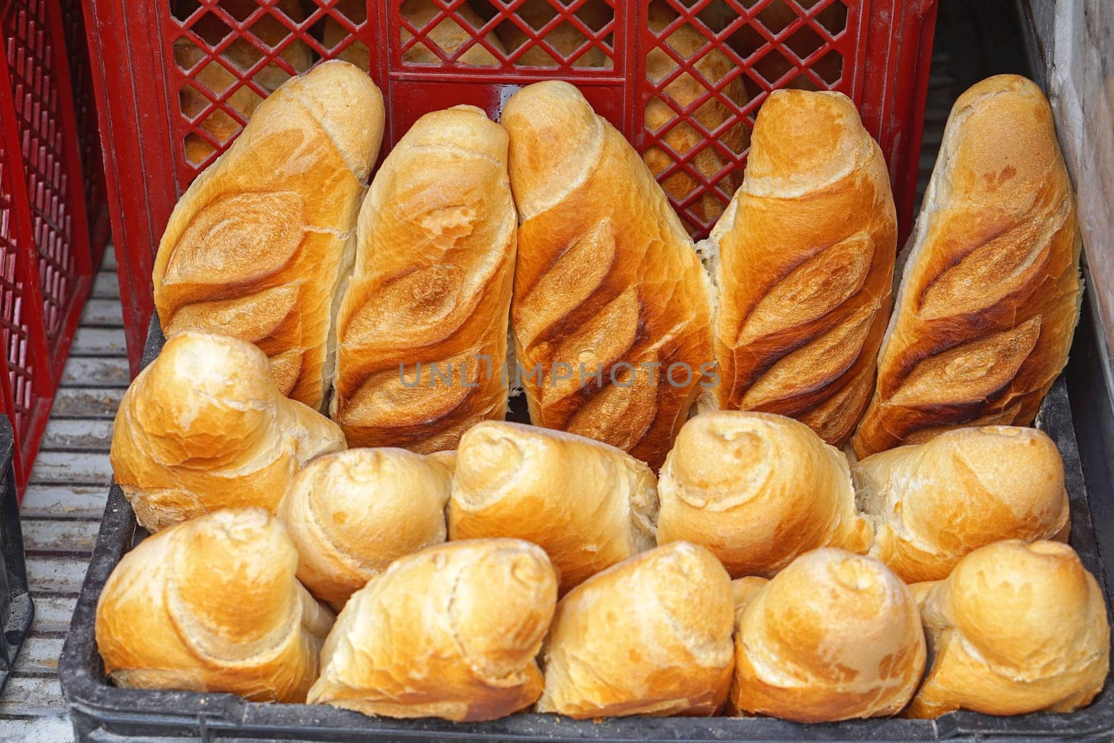 Bread in basket ready for delivery