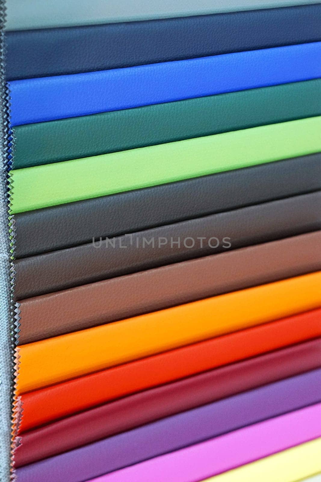 Various colour leather material samples