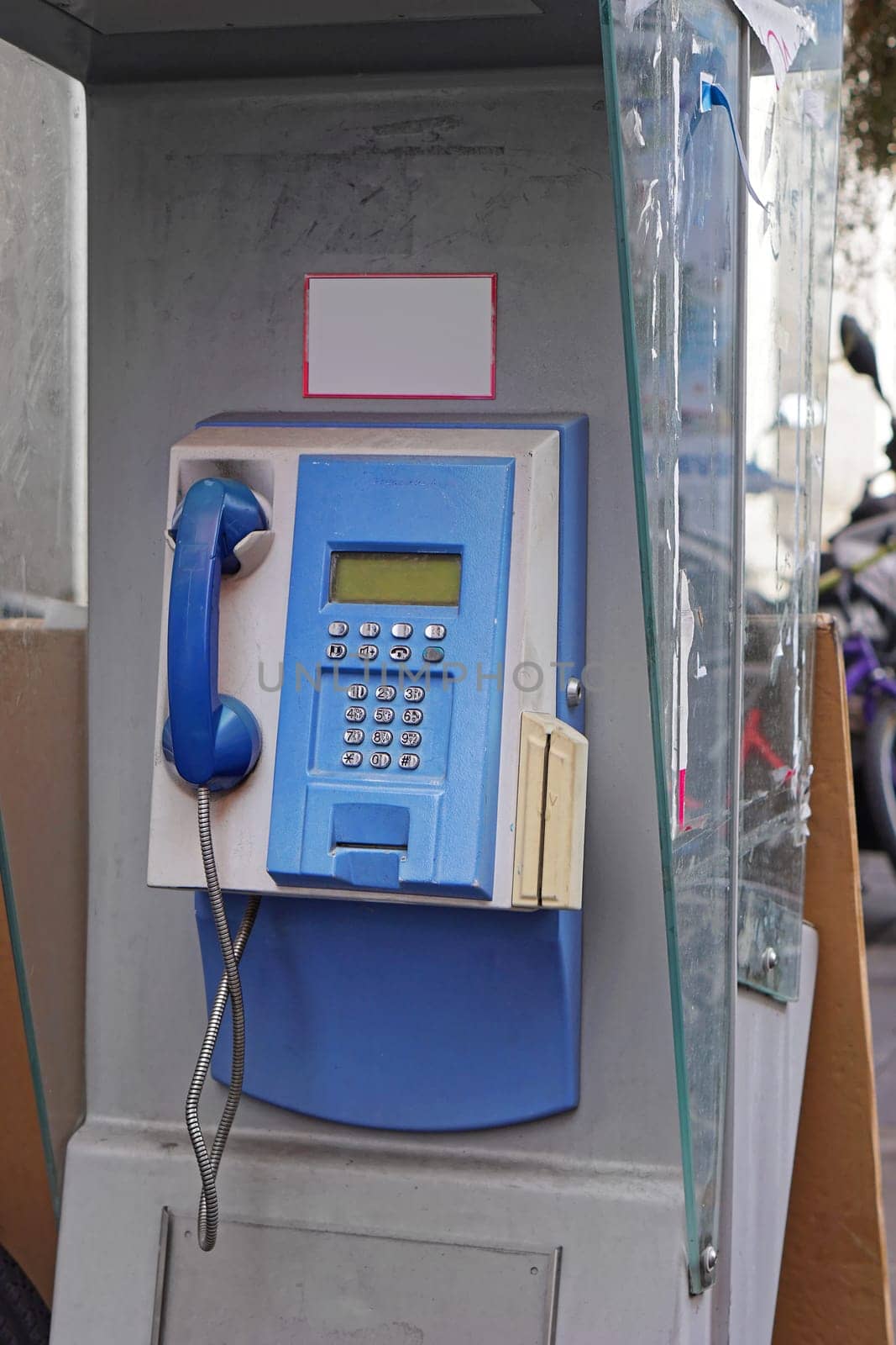 Public card phone booth in France