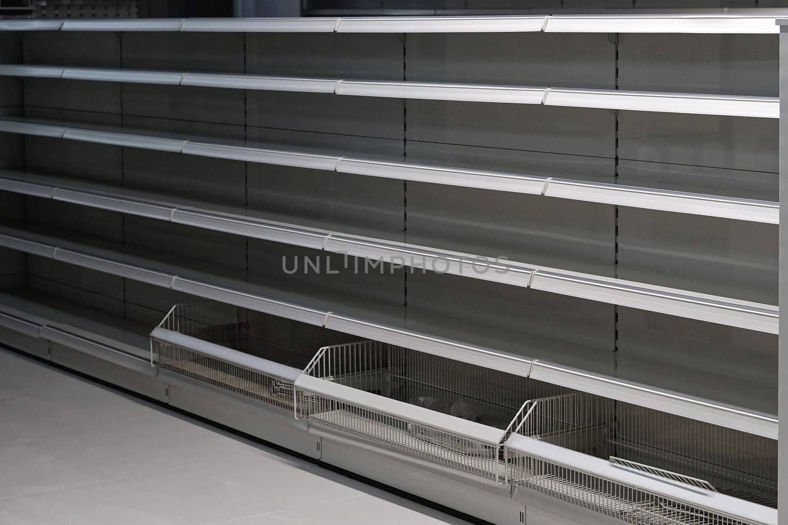 Empty shelf in grocery store
