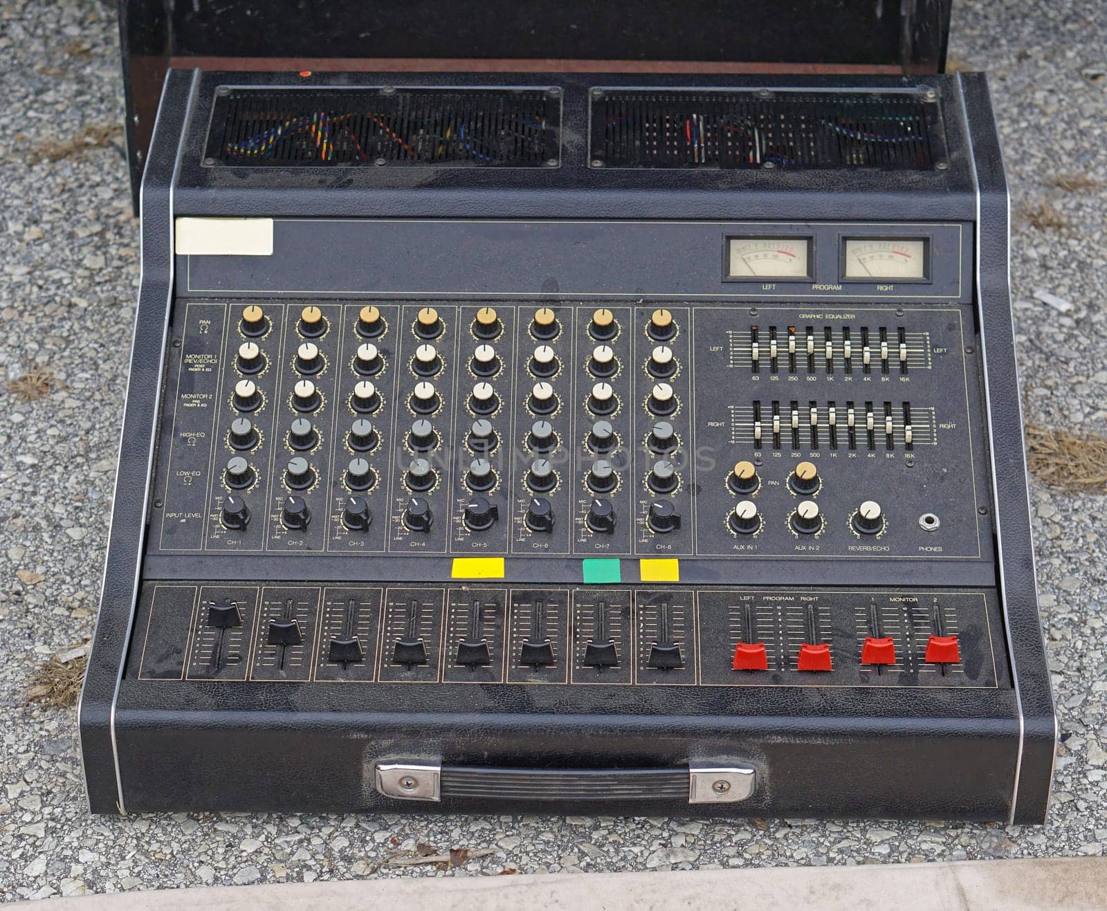 Eight channel audio sound mixer studio device