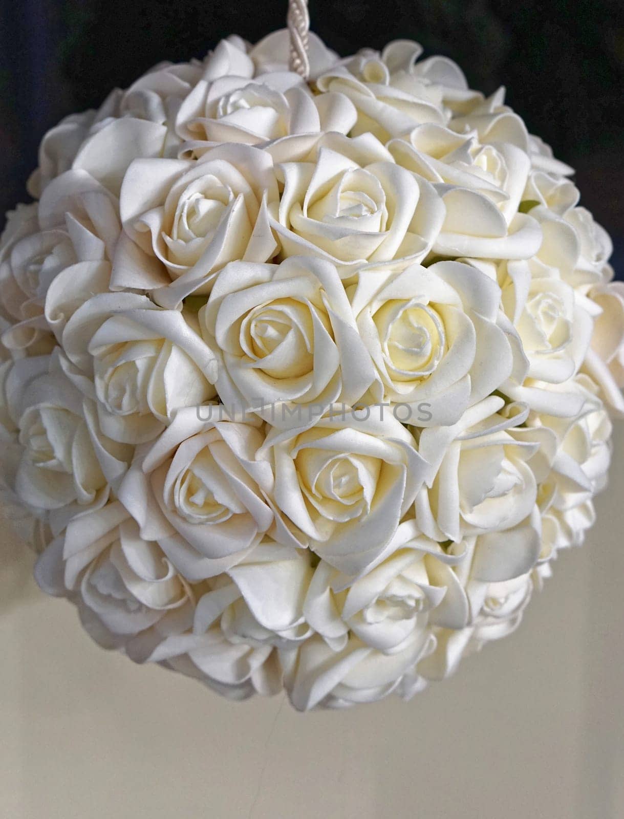 White roses flowers ball decor for wedding