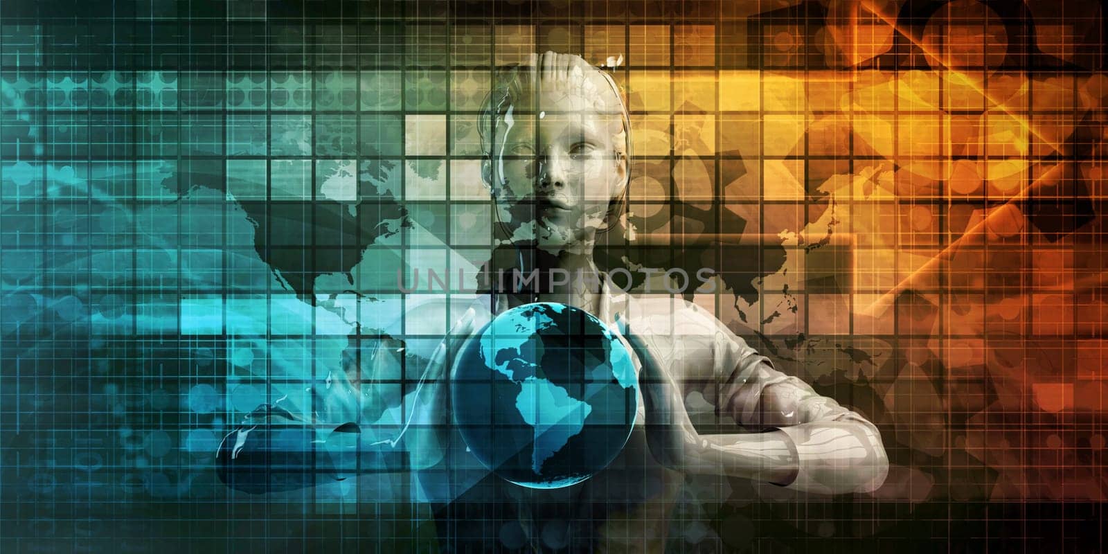 Worldwide Marketing Platform for Advertising Industry Concept