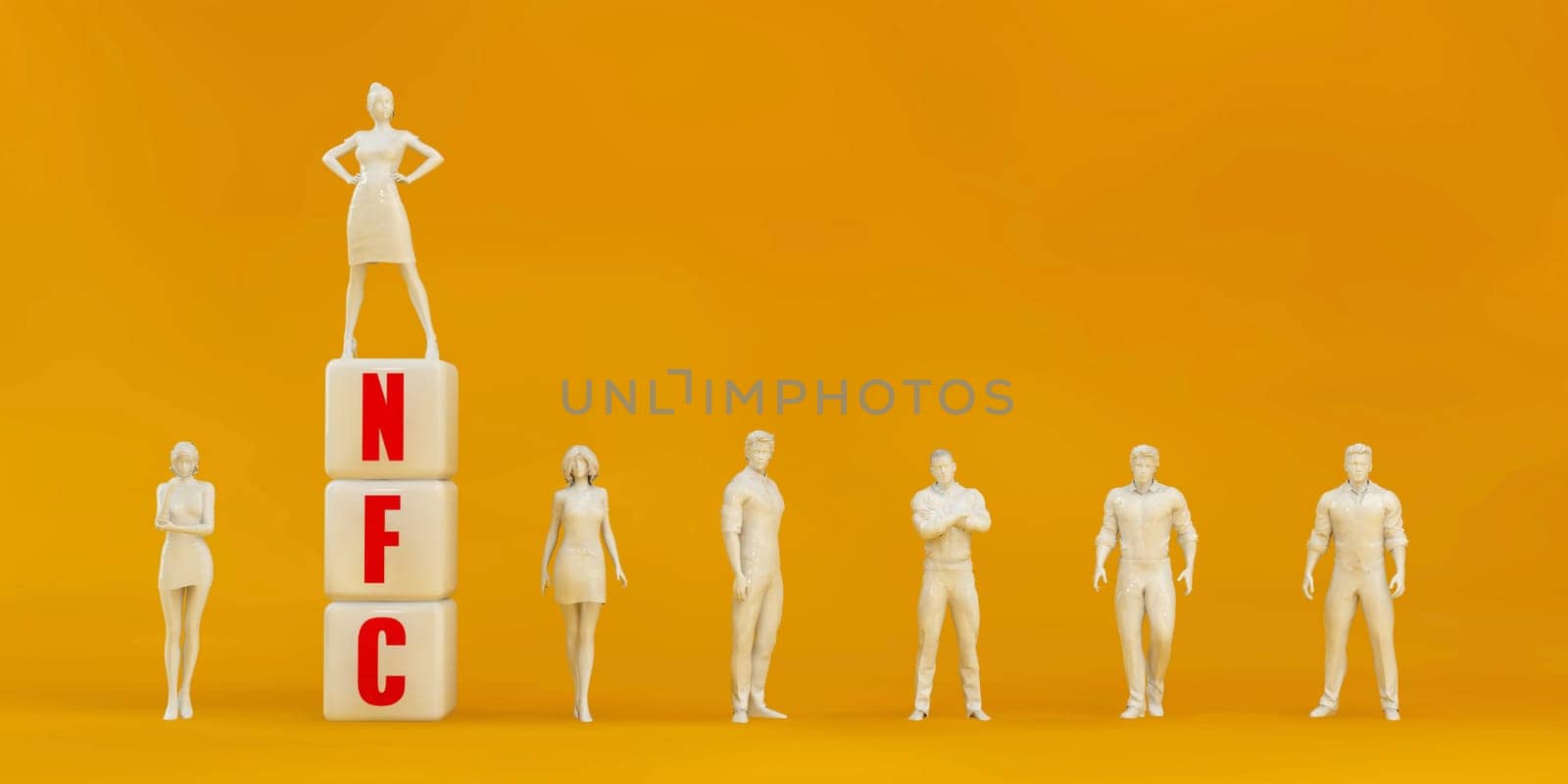 NFC Near Field Communication Presentation Background in Orange and Red