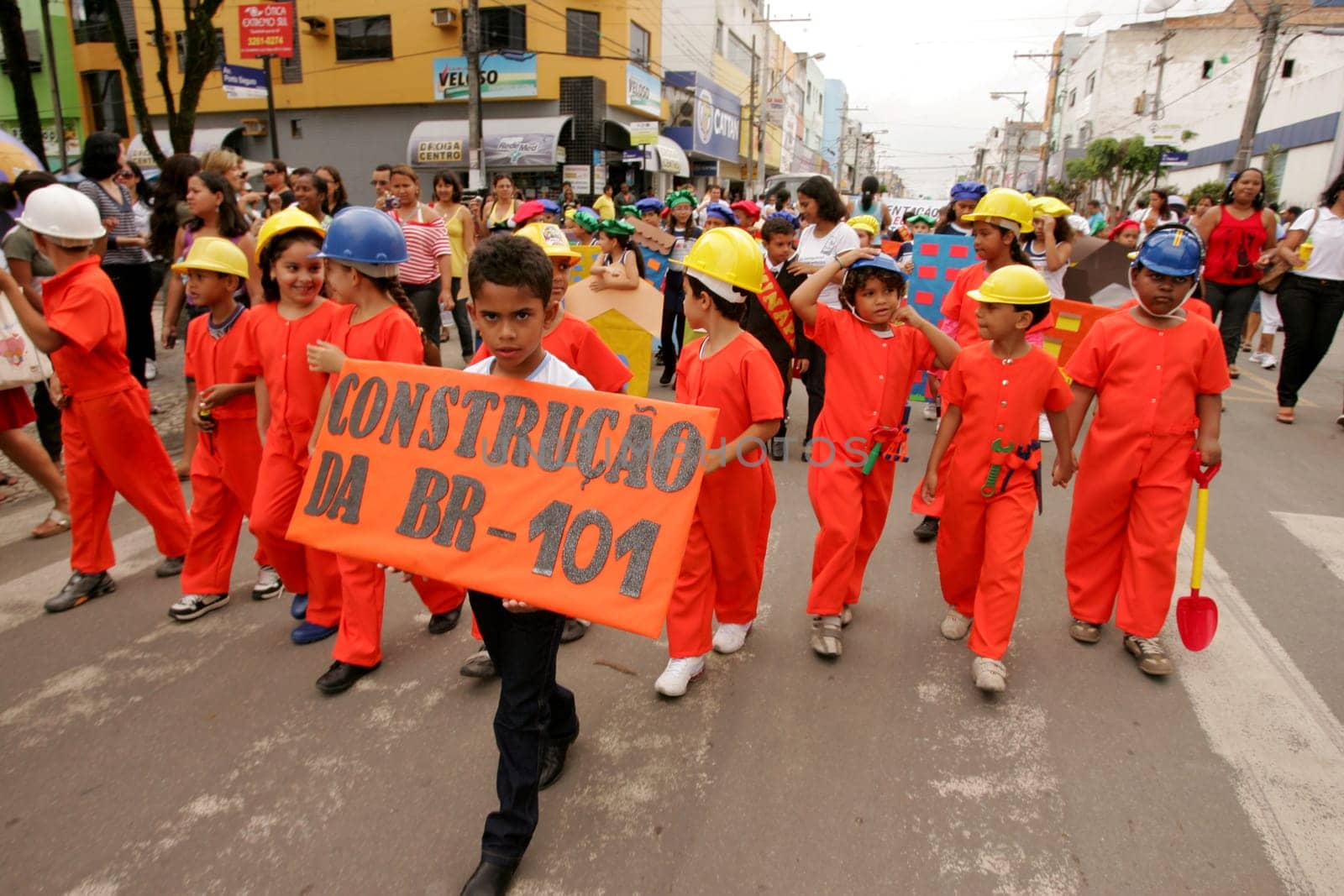 eunapolis, bahia / brazil - september 24, 2010: children from schools in the city of Eunapolis are seen during the parade.....