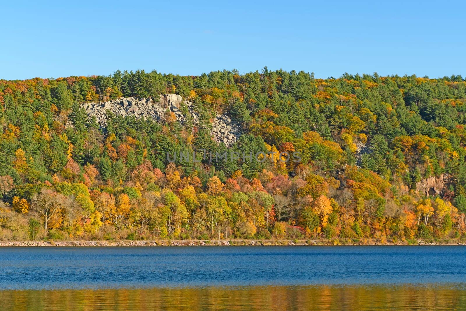 Calm Waters and Fall Colors in Devils Lake State Park in Wisconsin