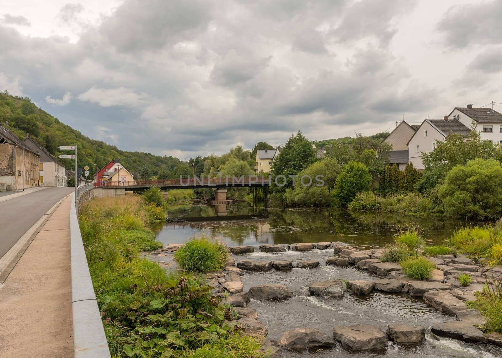 The Nahe river in Nohen Hunsrück, Rhineland Palatinate, Germany