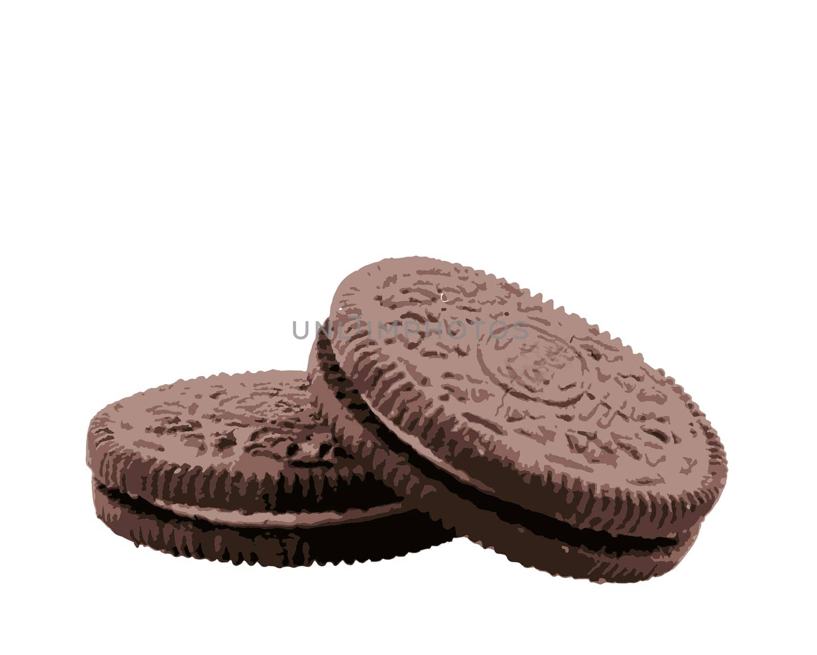 Chocolate biscuits isolated on white