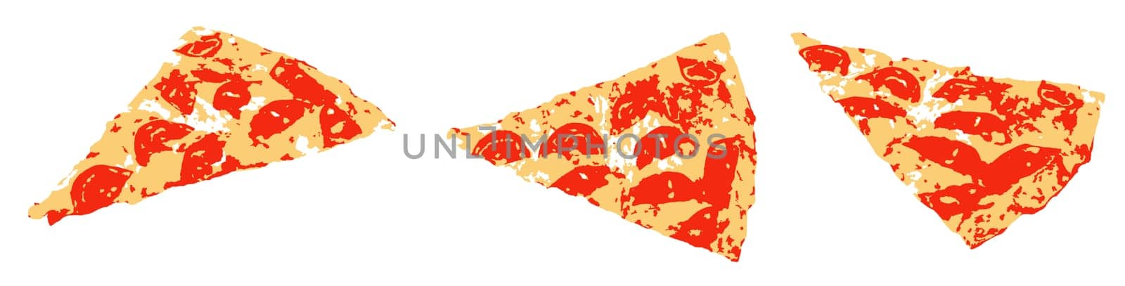 Traditional pepperoni pizza on white background. Pepperoni is an American variety of salami, made from a cured mixture of pork and beef seasoned with paprika or other chili pepper