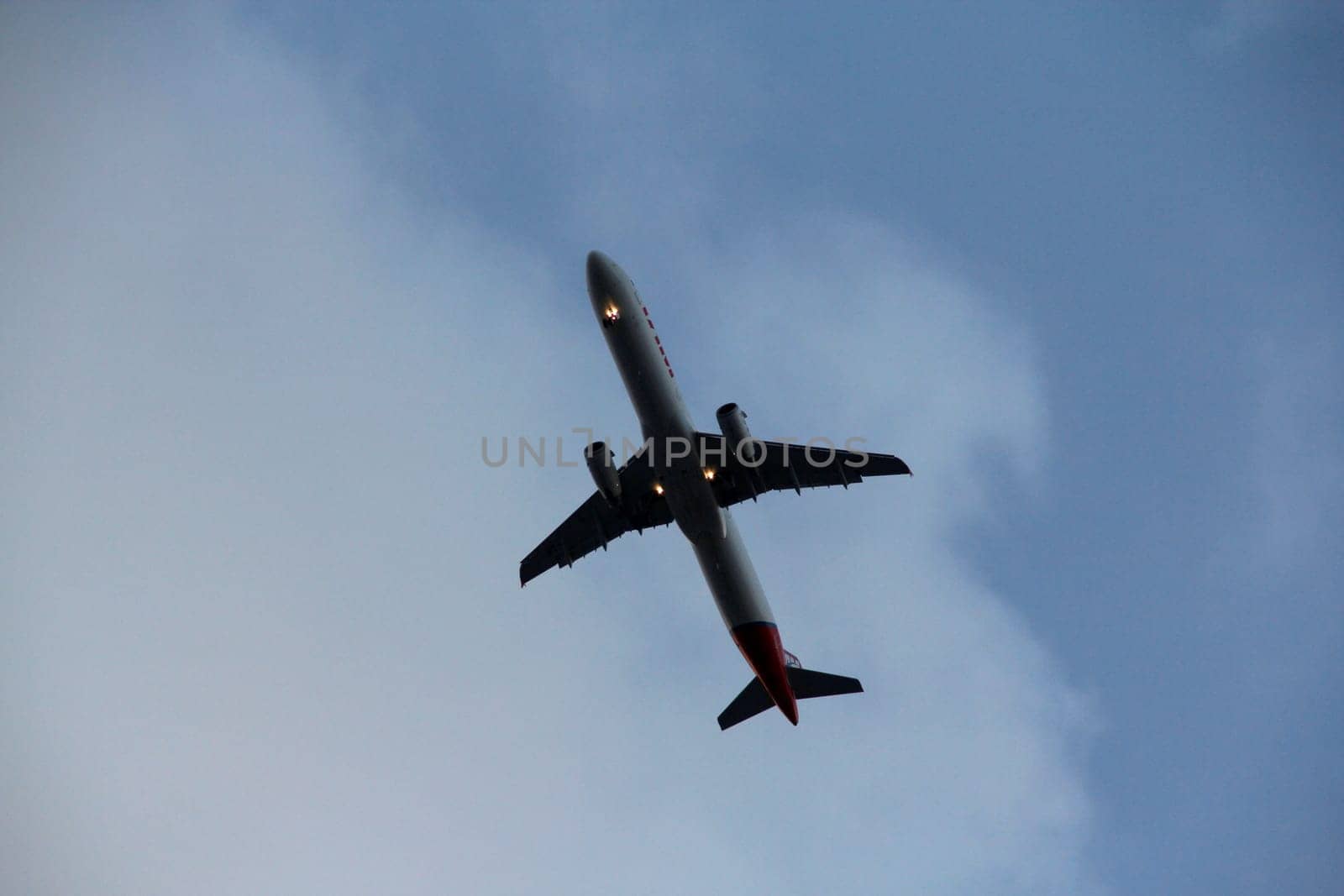 salvador, bahia / brazil - april 14, 2013: aircraft Airbus Airbus A321-231 of the airline Tam is seen during approach for landing at the airport of the city of Salvador.