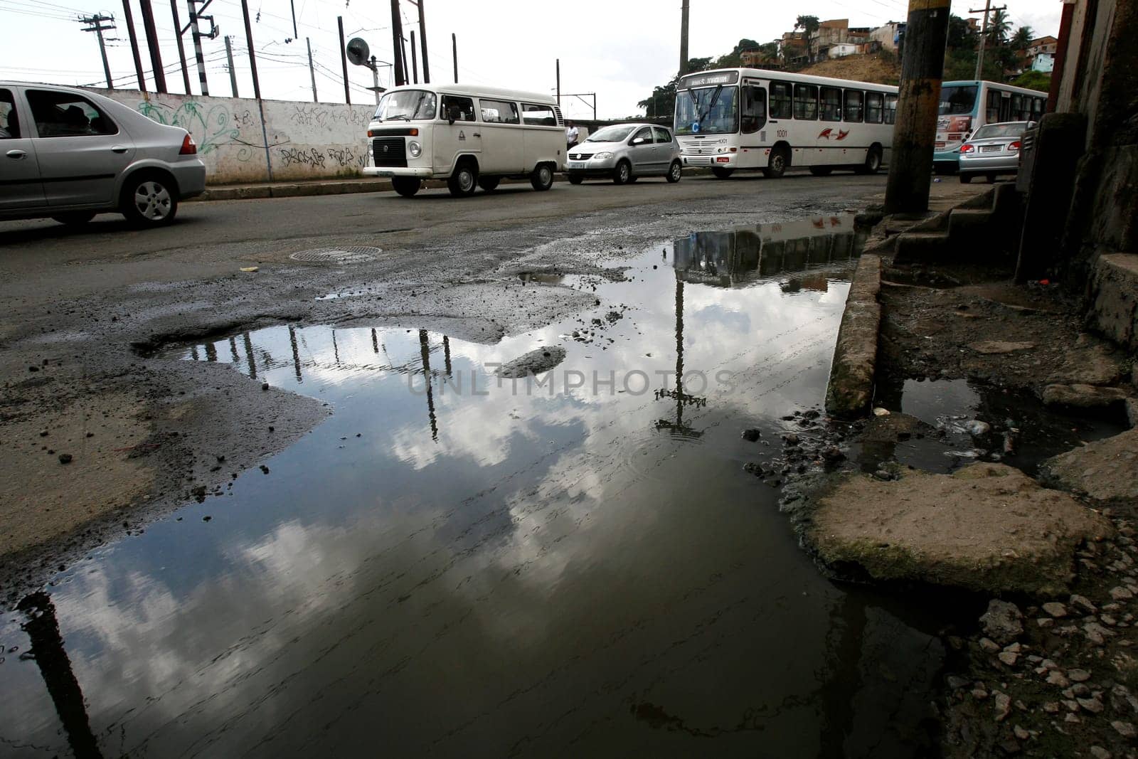 salvador, bahia / brazil - july 16, 2013: exposed sewage is seen in the Calcada neighborhood in the city of Salvador.
