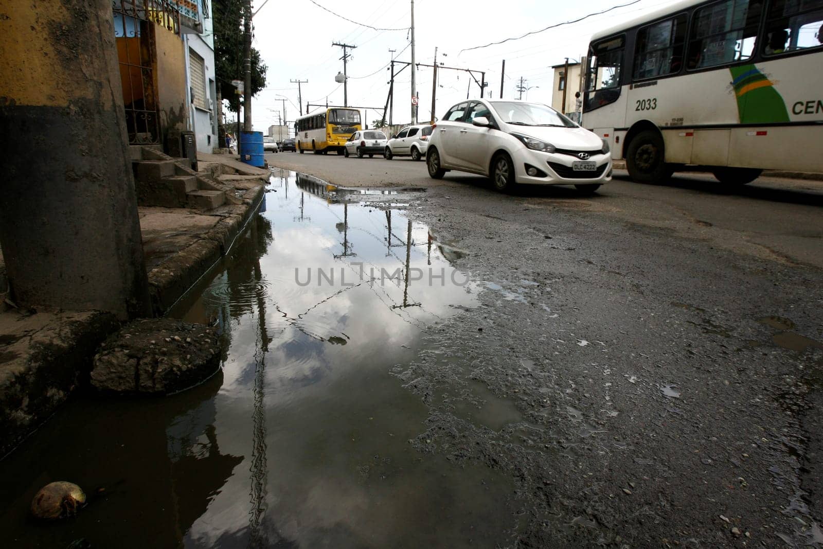 salvador, bahia / brazil - july 16, 2013: exposed sewage is seen in the Calcada neighborhood in the city of Salvador.