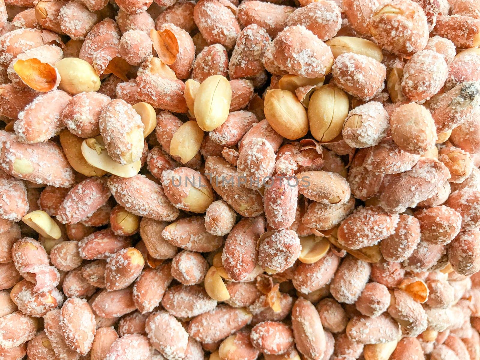 Close-Up Of Salted Peanuts. Healthy Fresh Food Background.