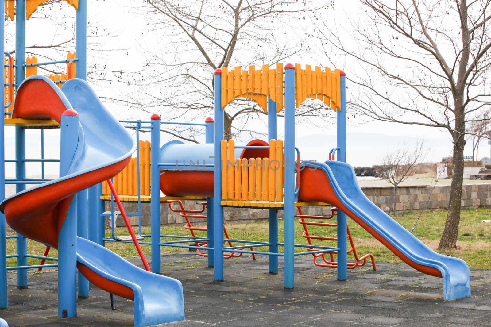Colorful children playground in the city park