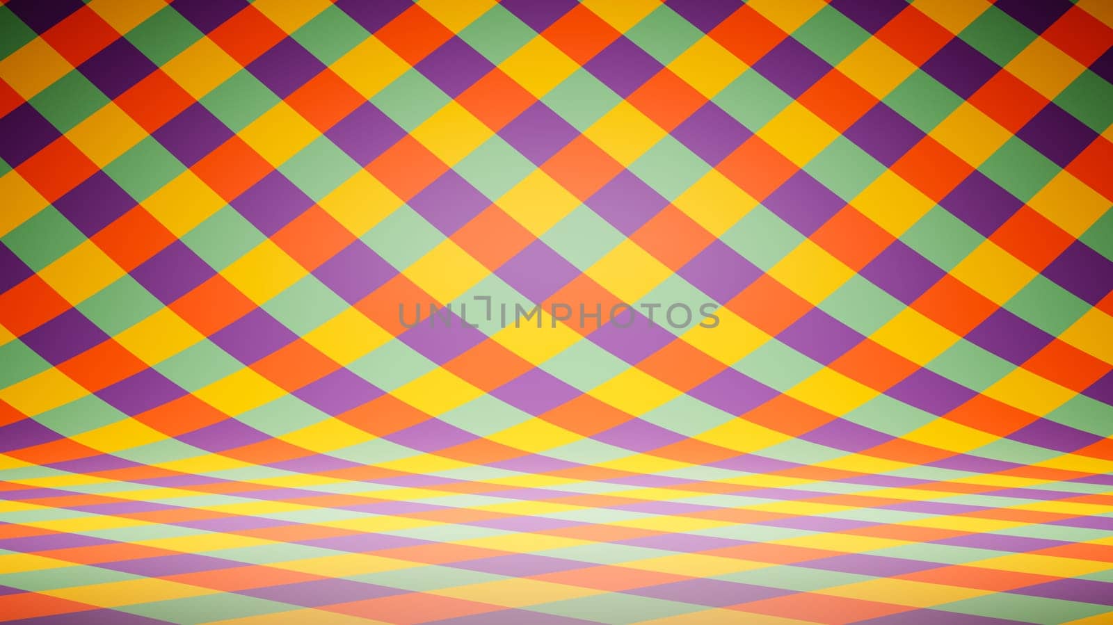 Empty Blank Colorful Striped Pattern Studio Background 3D Render Illustration