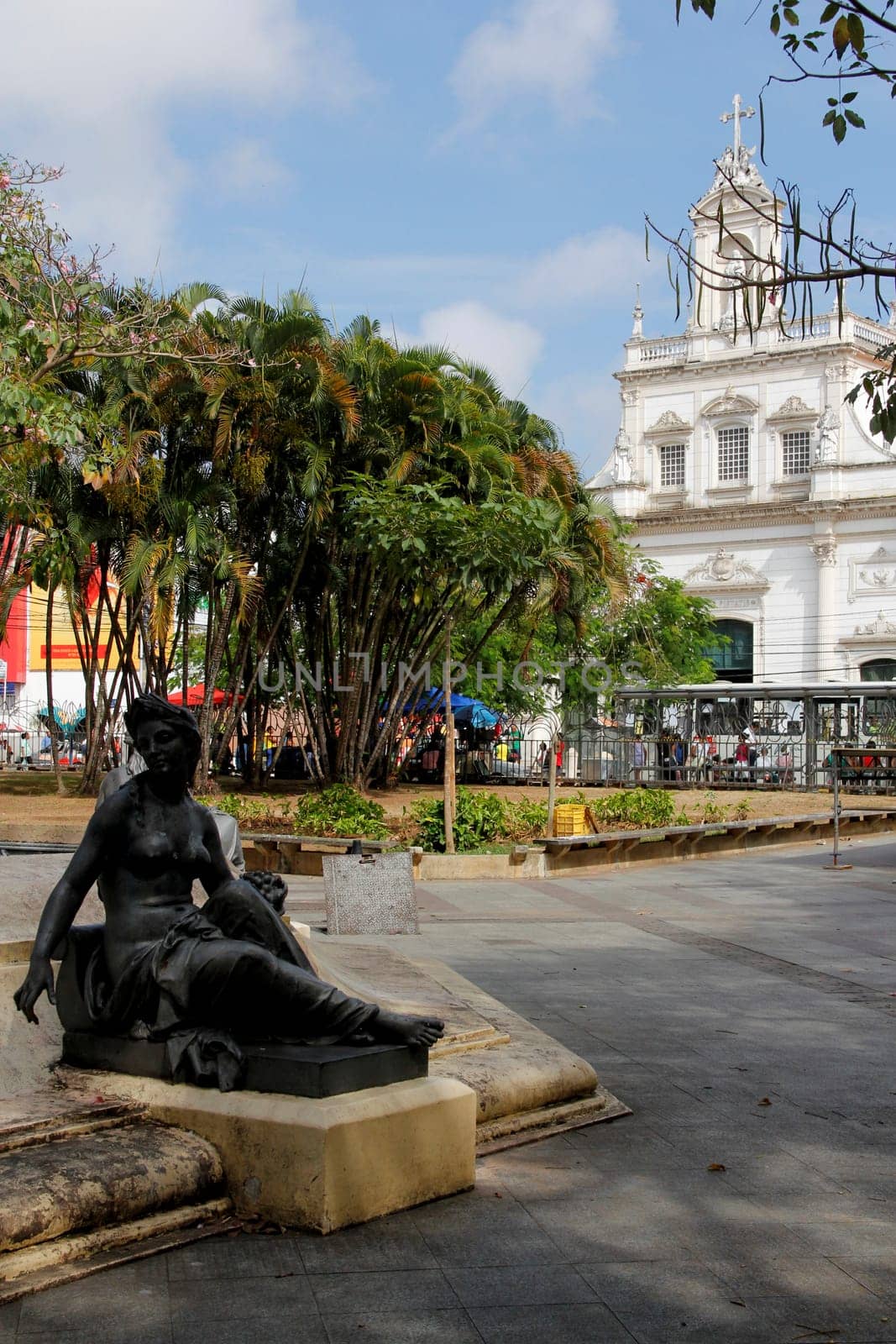 salvador, bahia / brazil - january 23, 2013: statue in light source at Piedade statue in the city of Salvador.