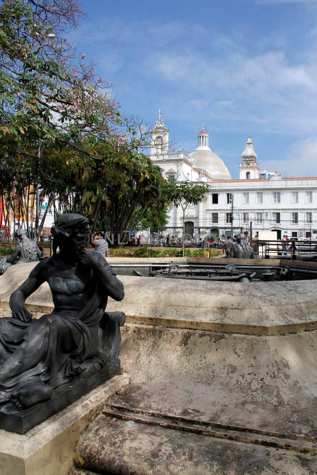 salvador, bahia / brazil - january 23, 2013: statue in light source at Piedade statue in the city of Salvador.