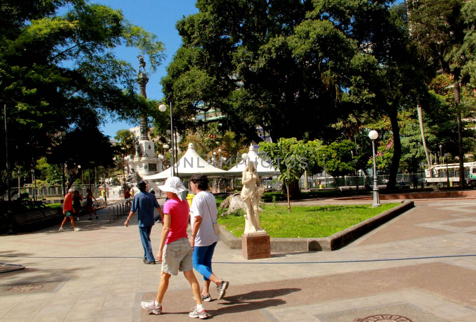 salvador, bahia / brazil - march 28, 2014: person is seen walking through Campo Grande square in the city of Salvador.