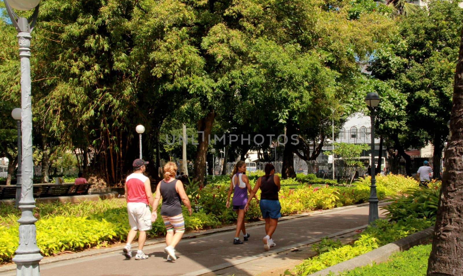 salvador, bahia / brazil - march 28, 2014: person is seen walking through Campo Grande square in the city of Salvador.
