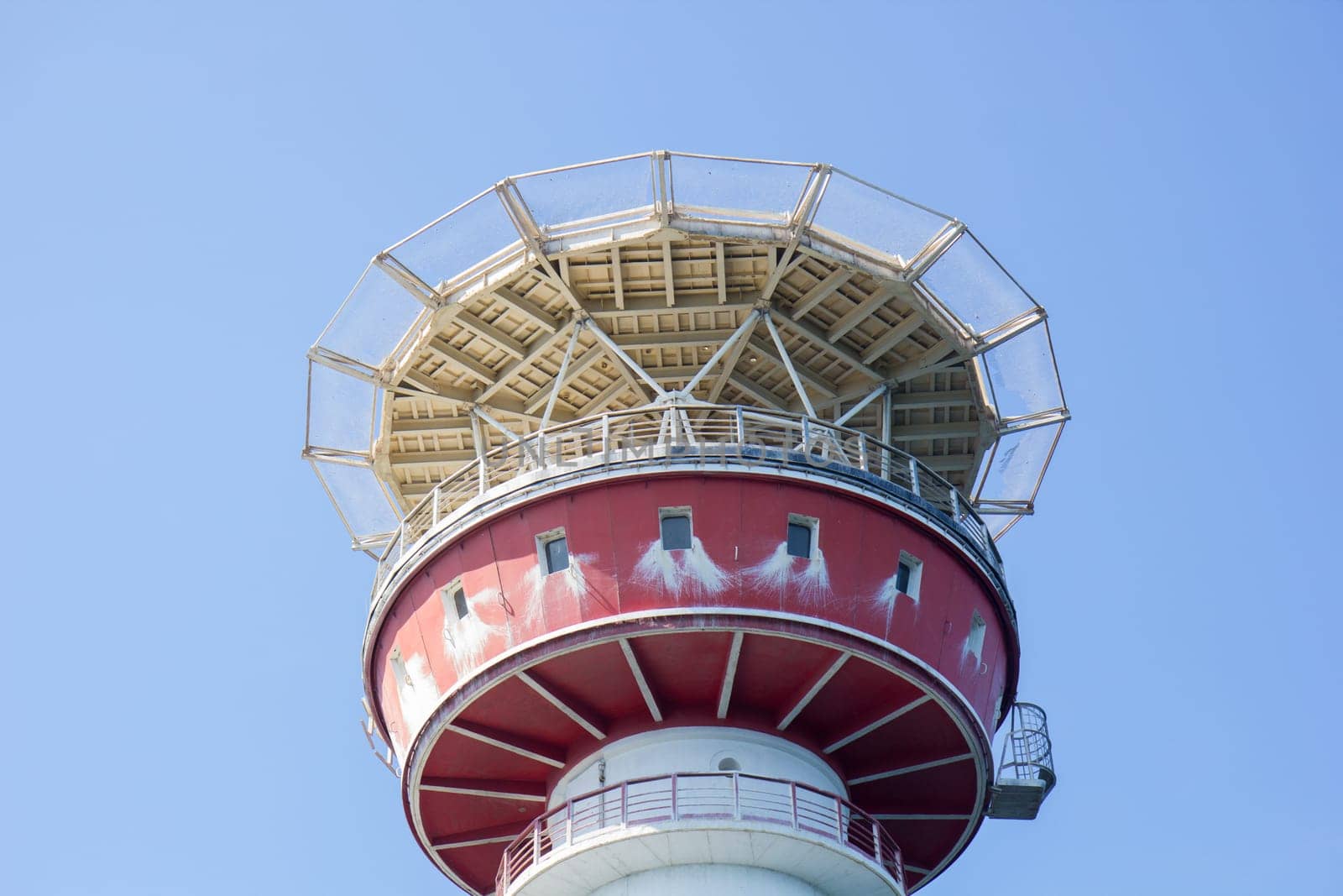 Irbe lighthouse in Baltic sea. Built in 1979 in Mihaila Michaels bank, claimed by Soviet media as the largest nuclear-powered lighthouse in USSR. Formerly inhabited, has a helicopter platform on the top, nowadays it is powered by solar energy.