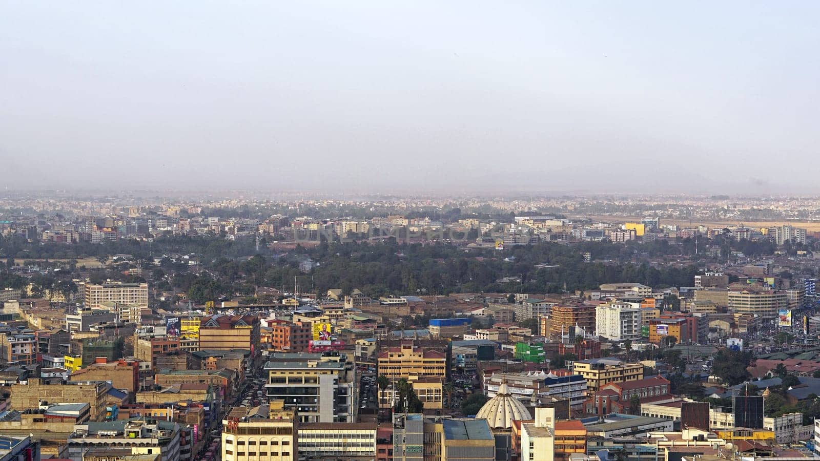Nairobi, Kenya - July 09, 2017: Cityscape from high building in Nairobi, Kenya.