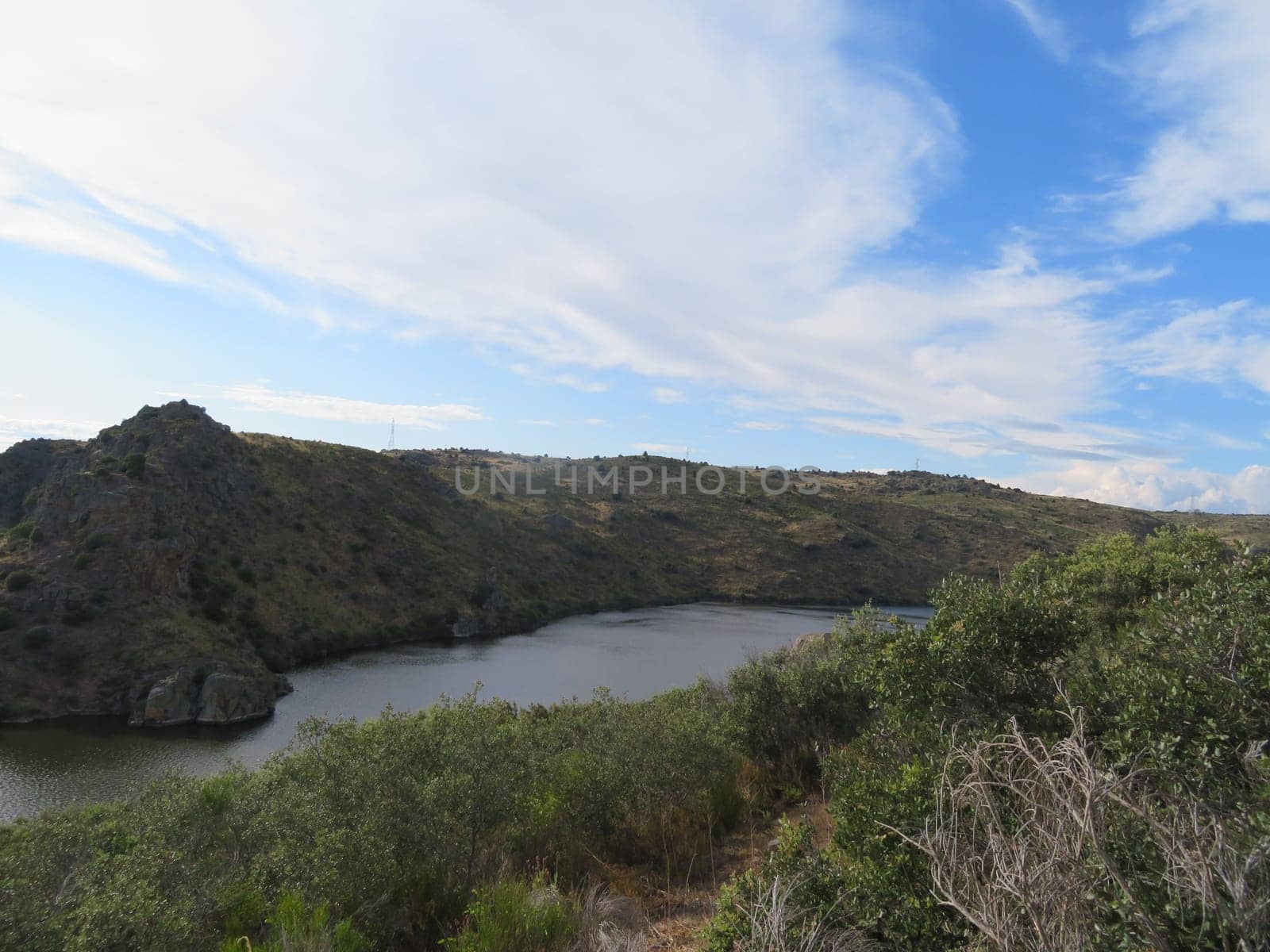 Beautiful river forming the very high cliffs and deep