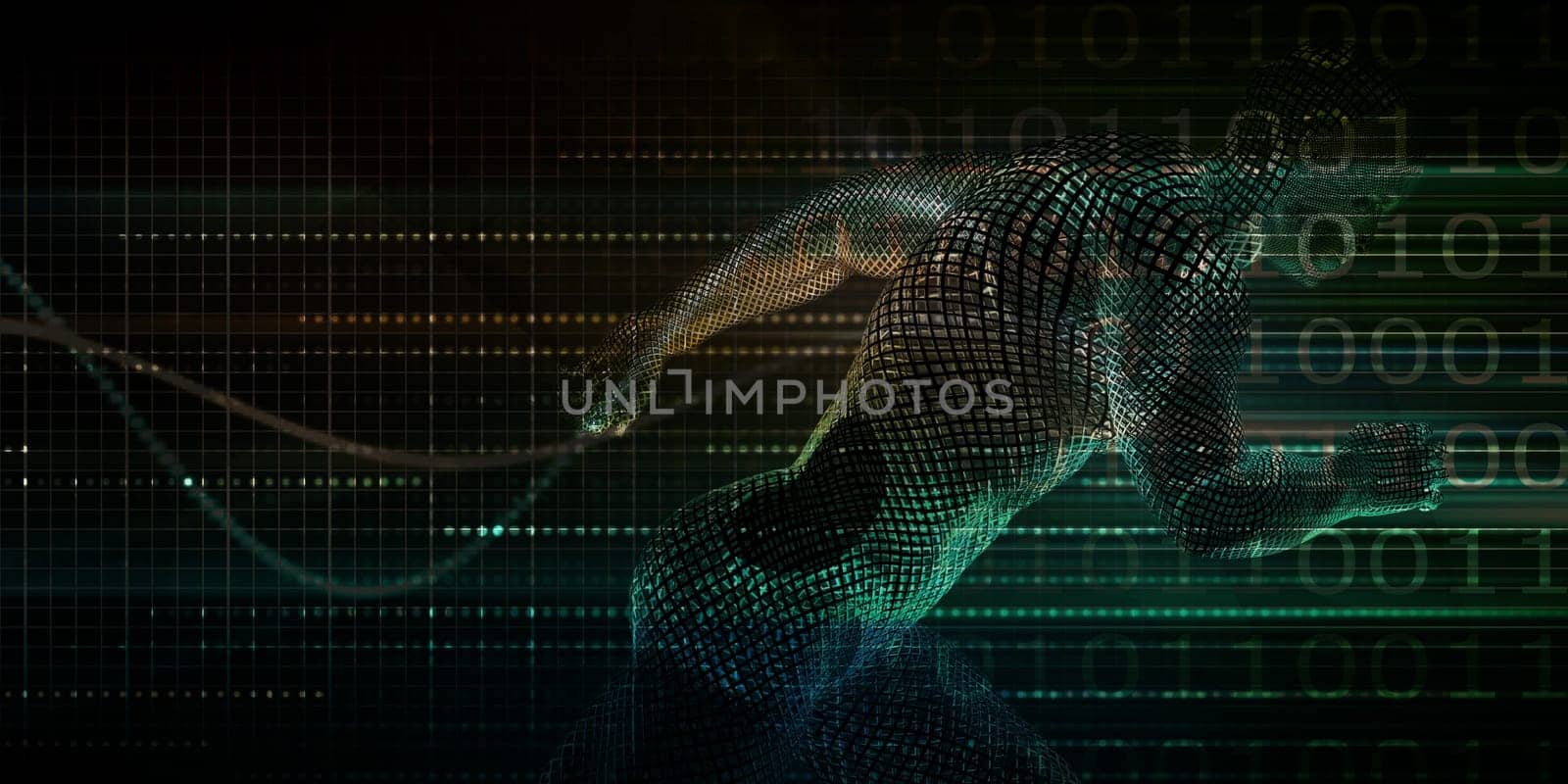 Running Man Technology Digital Concept for Studies