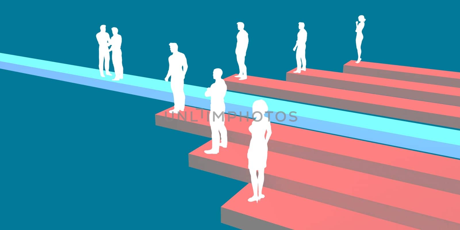 Business Background with Clean Minimalist Abstract in Blue and Red