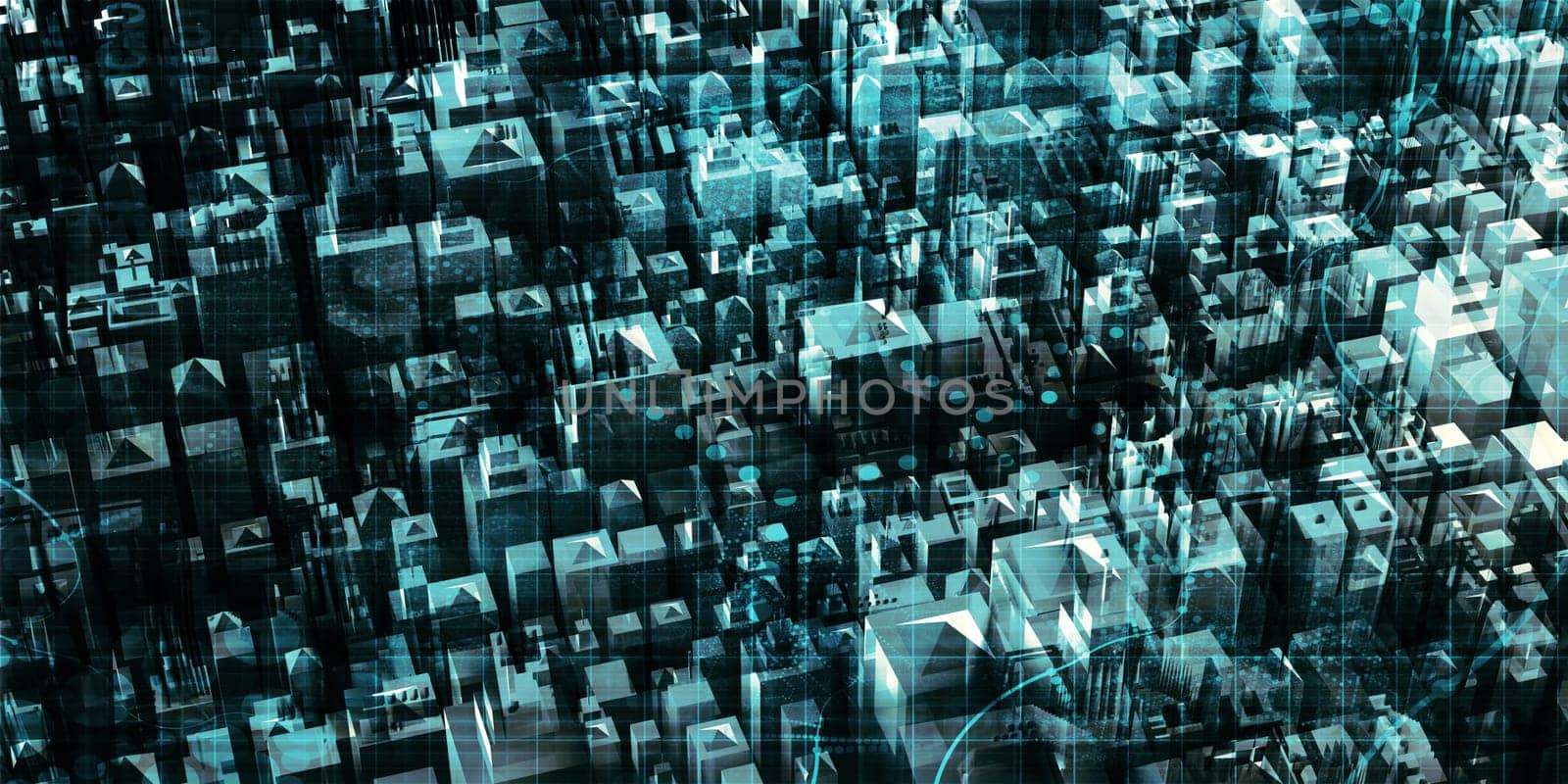 Futuristic Society Connected to a Network Technology