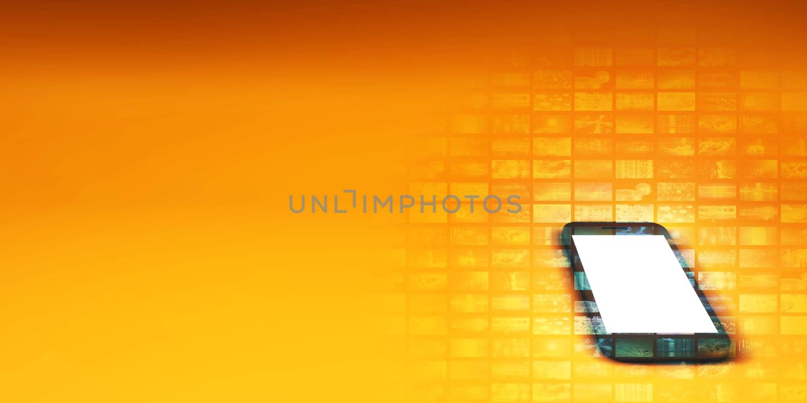 Glowing Mobile Empty Screen on Fun Background