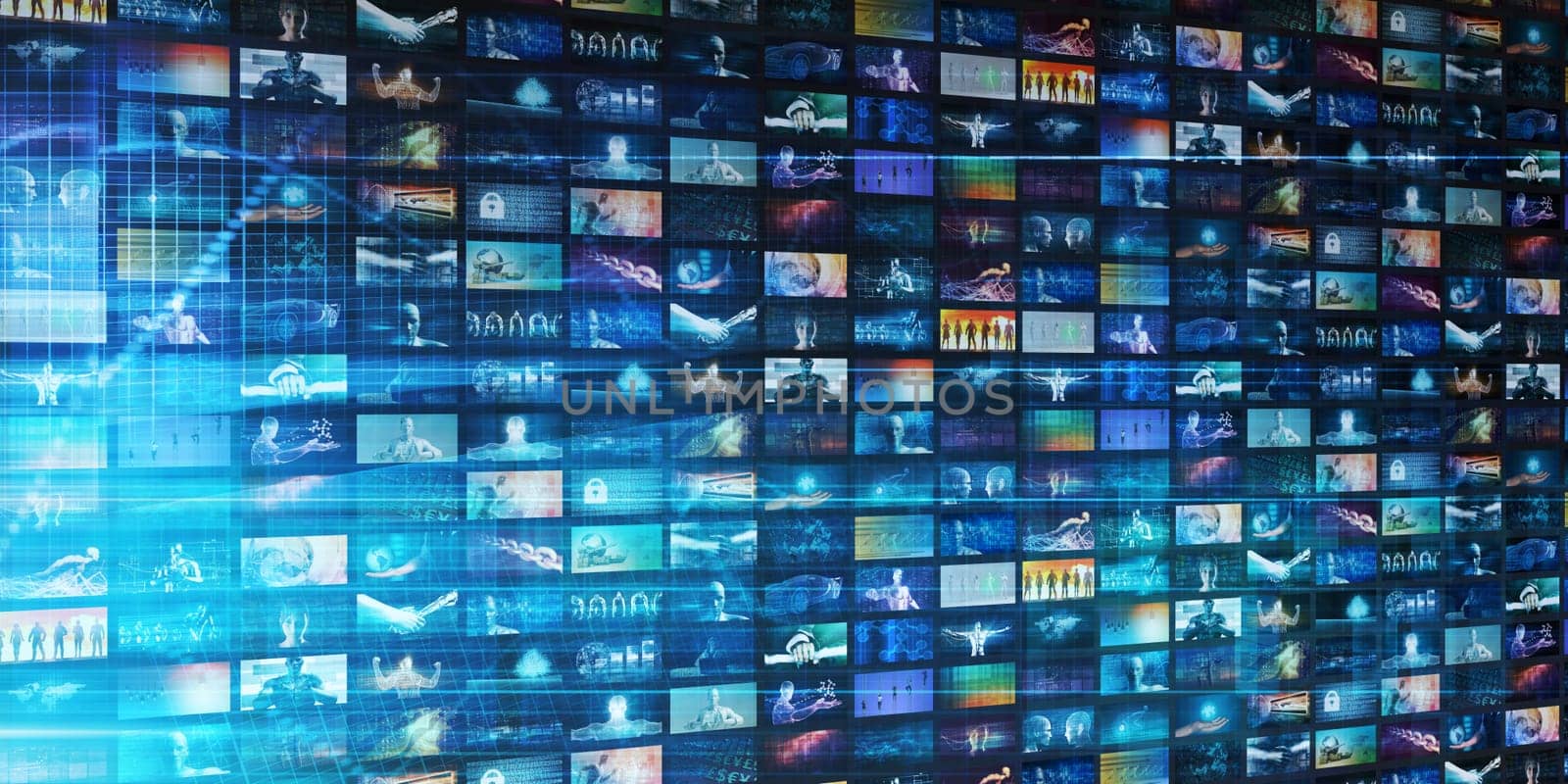 Content Marketing on a Video Wall as Digital Concept