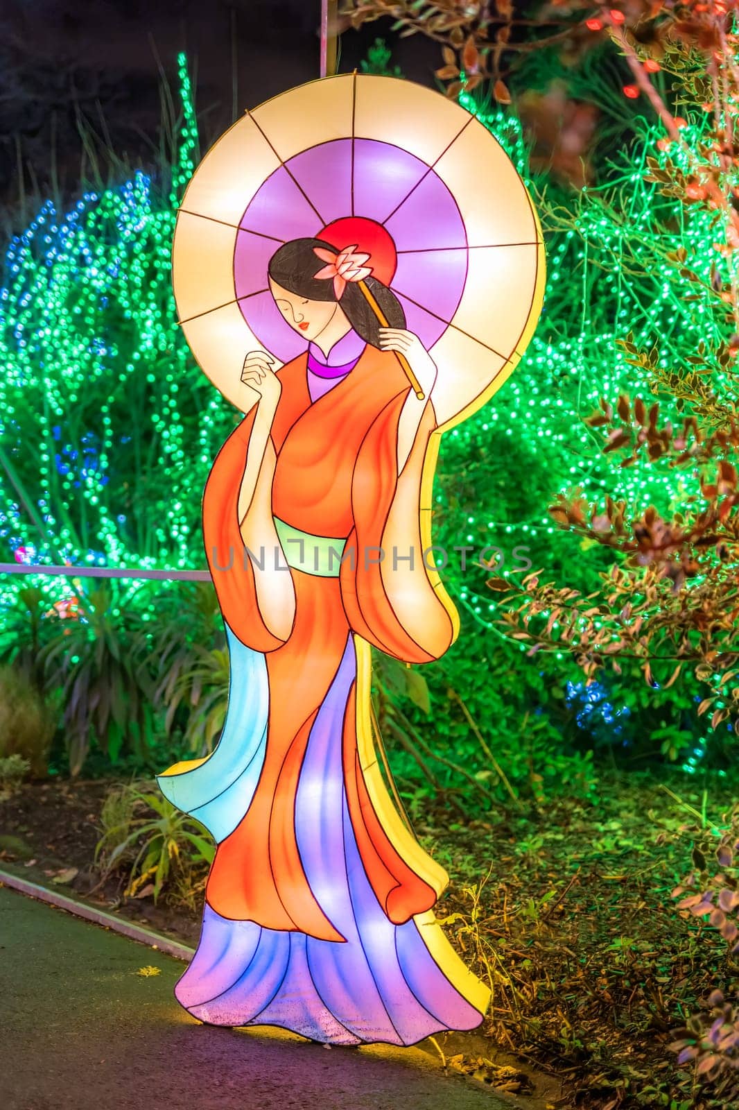 Dublin, Ireland, November 2018 Wild lights at Dublin zoo. Light displays of Chinese and Asian themes
