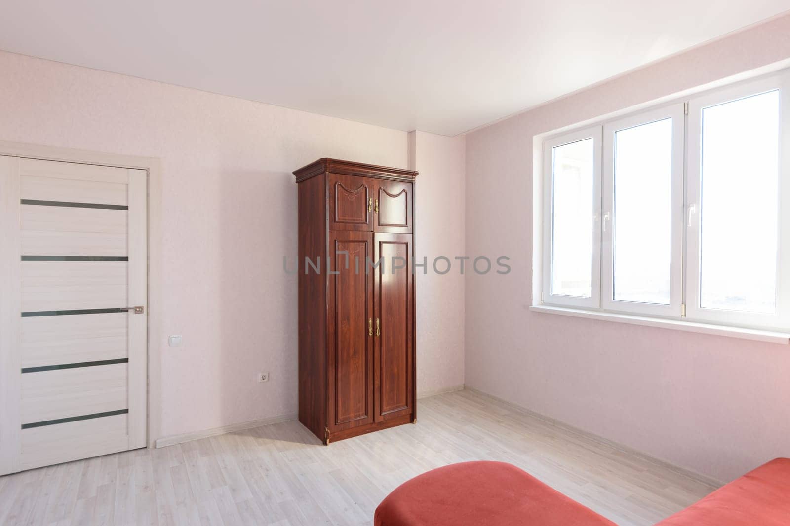 Interior of a bedroom prepared for sale