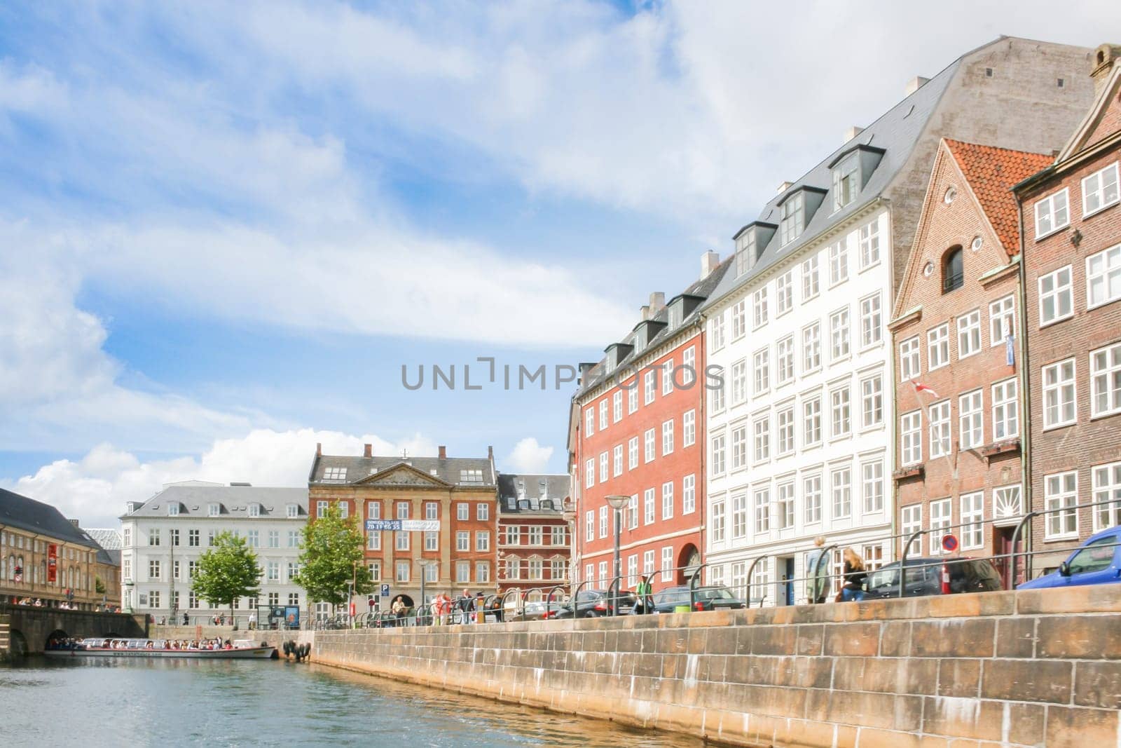 Colored Danish Homes . View from a Boat