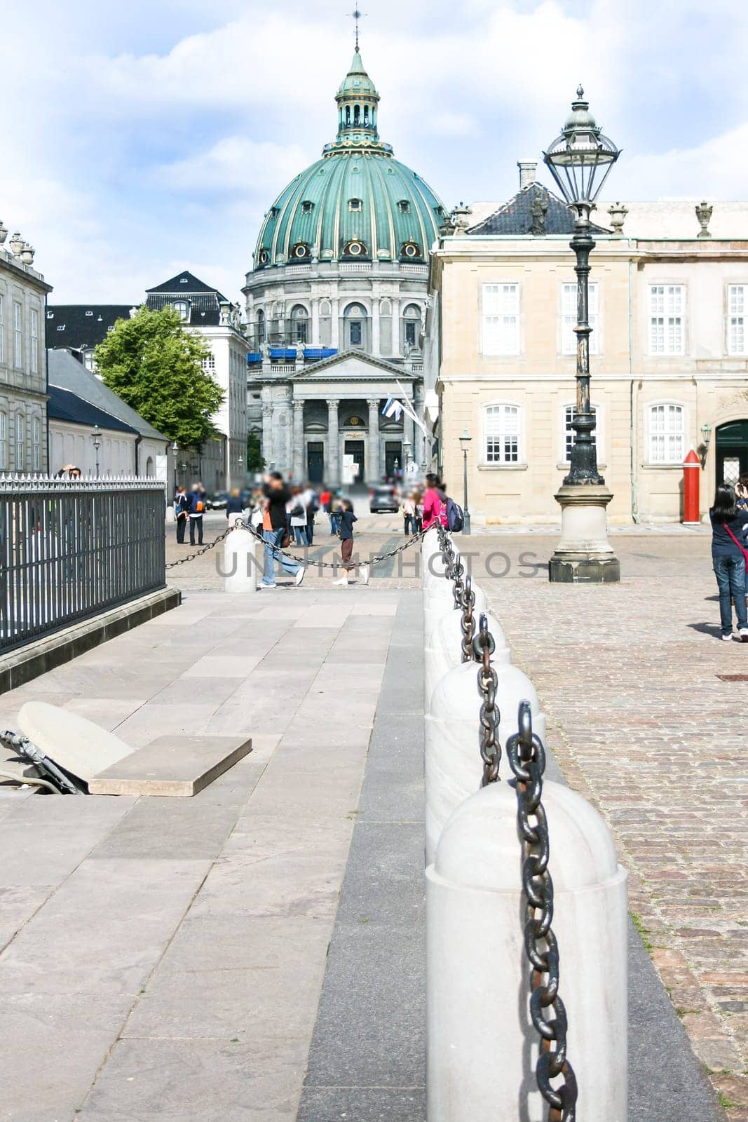Marble Church St.Frederiks. View from Amalienborg.