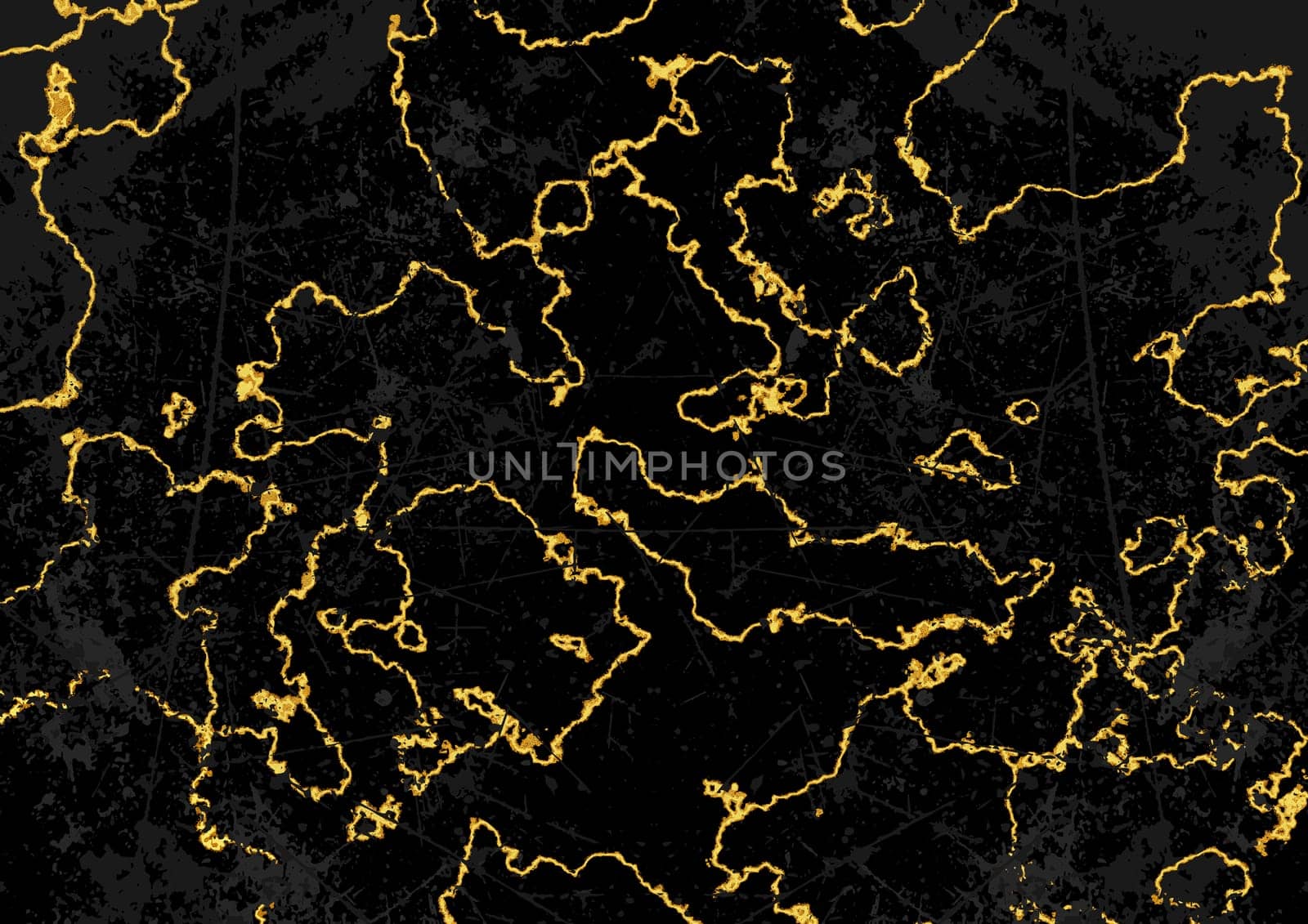 Black and Gold Marble Texture Background - Detailed Illustration with Surface Effect and Grunge Pattern, Vector Graphic